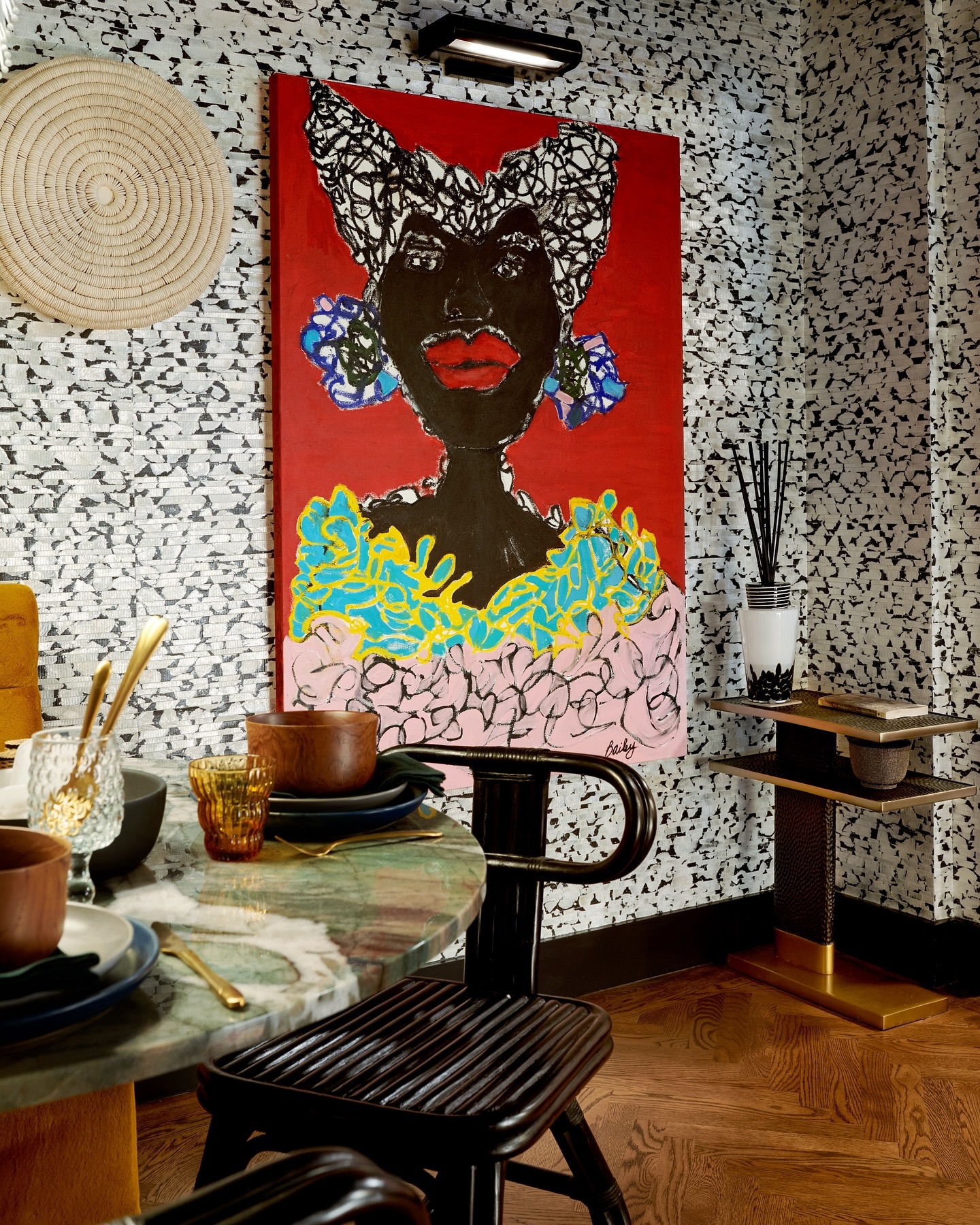 Tonight is finally Opening Night for the @kbshowhouse! So much energy, time, and love went into creating my rooms, The Wine Lounge + the Garden Level Corridor. I wanted to create a space to entertain, work, and relax and show how a wine cellar can be so much more than just to store wine.
The vibes shown in this photo include stunning oyster shell wallpaper from @kravetinc, beautiful quartzite from @artistic_tile and fabricated by @pbstoneworks, amazing art from @interiorista_baileyli and @madegoods, sculptural seating from @arteriorshome, tableware by @bluepheasant.table, a hammered @villaandhouse table, and the @baobabcollection diffuser. Everything is a part of telling the design story.
Hope to see you tonight!
Interior Design: Yours Truly
Photographer: @sans.murs
#interiordesign #KipsBayShowhouse #kbshowhouse #kipsbaynewyork #design #winecellar #winelounge #designvibes