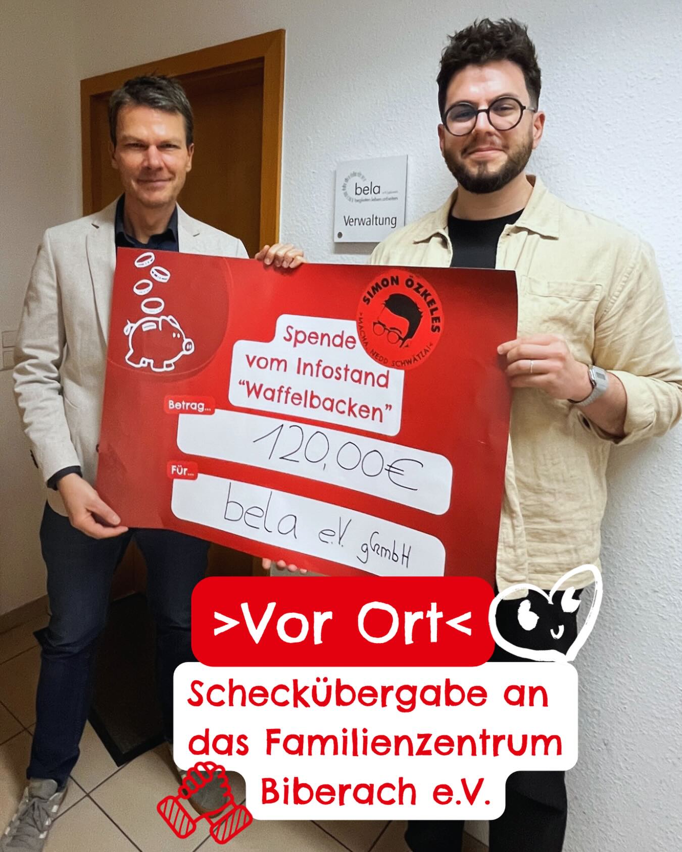 Was alles aus dem Ehrenamt entstehen kann 🤩
In der Adventszeit habe ich den Austausch bewusst mit einem sozialen Gedanken verbunden 🎄🧇: Frisch gebackene Waffeln gegen Spende – für gute Zwecke vor Ort ❤️
So konnten wir 120 € an bela e. V. übergeben. Den symbolischen Scheck habe ich persönlich bei einem Besuch an Geschäftsführer Volker Sterk überreicht.
Dabei habe ich spannende und auch nachdenkliche Einblicke in die wichtige Arbeit von bela e. V. bekommen 🙌
Der Verein unterstützt seit Jahren psychisch kranke und benachteiligte Menschen im Raum Biberach – mit Angeboten wie begleitetem Wohnen, Assistenz im Alltag, Inklusions- und Integrationsarbeit sowie Arbeits- und Netzwerkangeboten. Ziel ist immer: Teilhabe ermöglichen und Vorurteile abbauen 👏🏼
Besonders bewegt hat mich unser Austausch über junge Menschen 👧🧑
Psychische Erkrankungen nehmen hier stark zu – umso wichtiger ist es, früh Resilienz zu stärken, Selbstvertrauen aufzubauen und stabile soziale Beziehungen zu fördern 💪🧠
Dafür braucht es präventive Angebote, niedrigschwellige Hilfen und verlässliche Ansprechpartner.
Für mich ist klar: Diese Unterstützung muss auch an Schulen stärker verankert werden 🏫
Schulsozialarbeit stößt vielerorts an Grenzen – zusätzliches Fachpersonal wie Schulpsycholog:innen ist dringend notwendig.
👉 Menschen in schwierigen Lebenssituationen zu unterstützen und zu stärken, ist unbezahlbar.
Die professionelle Arbeit von bela e. V. verdient höchste Anerkennung – sie ist ein unverzichtbarer Beitrag für unseren gesellschaftlichen Zusammenhalt.
Ein echtes Beispiel dafür, was aus einer ehrenamtlichen Initiative alles entstehen kann ❤️✨
@bela_ggmbh
#MachaNeddSchwätza #LandkreisBiberach #LandtagswahlBW #SPD