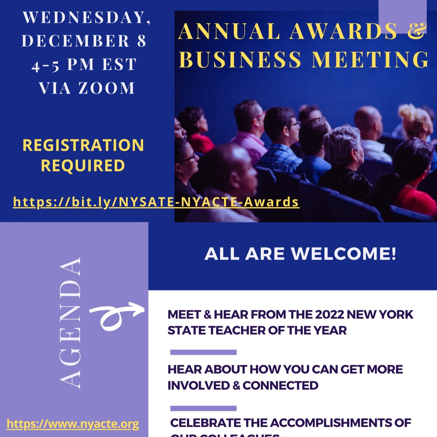 Please join us this Wednesday at our Annual Awards and Business Meeting