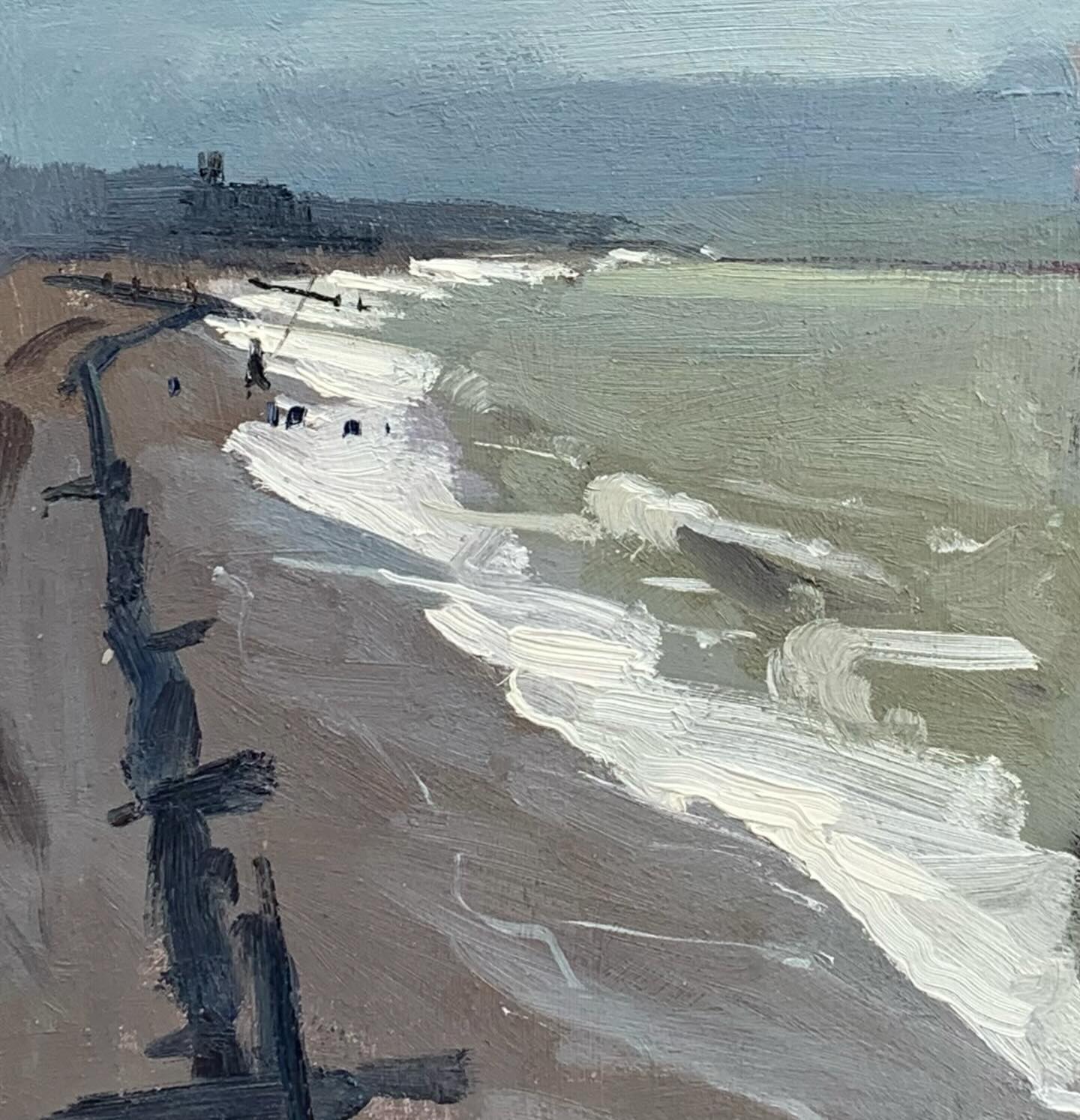 A fisherman drops his line through the sea’s churning veil, summoning teeth of a hungry fish or a mermaids heart.
Cooden.
10 x 8 inches
#oilpainting #pleinair #coodenbeach
@royalsocietymarine