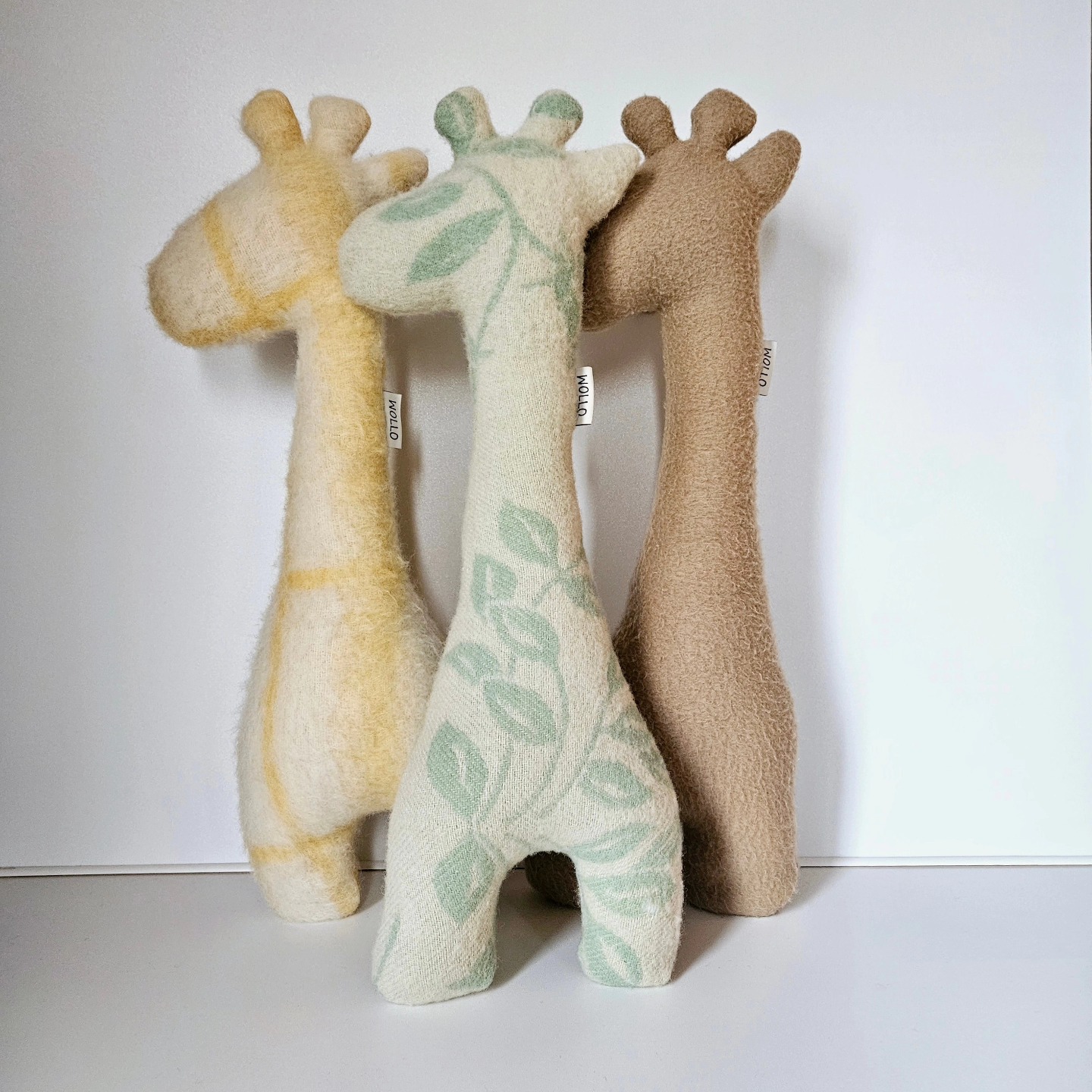 Made from used vintage wool blankets, here are our giraffes💕