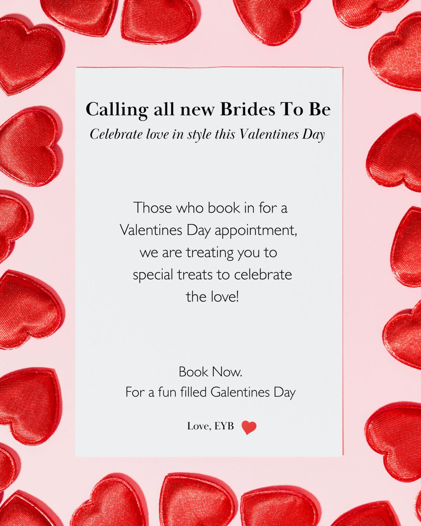 Future Mrs… this one’s for you 💘👰♀️
Grab your besties, bring the good vibes, and book in for a fun-filled Valentine’s Day made for brides 💃✨
Think laughs, love, and all the bridal feels 💍
💌 Valentine’s Day bookings are now open — don’t miss out!
#weddingdress #bride #weddingexperience #weddings #weddingoutfits weddingstyle weddingdresses weddinginspiration weddingideas weddingdresssale bridalstyle bridesgrantham lincolnbride nottinghambride eastmidlandbride eastmidlandswedding bridetobe bridetribe newarkbride newarkontrent ollertonbrides tuxfordbrides Sleafordbrides mansfieldbrides doncasterbride