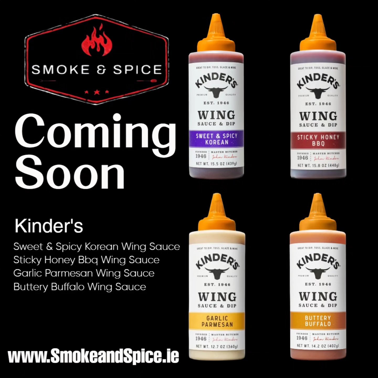 New arrivals on the way.
@kindersflavors
Sweet and Spicy Korean Wing Sauce & Dip
Sticky Honey BBQ Wing Sauce & Dip
Garlic Parmesan Wing Sauce & Dip
Buttery Buffalo Wing Sauce & Dip
#bbqsauce #bbq #bbqlife #bbqlovers #bbqtime #bbqribs #foodie #bbqfood #bbqnation #foodporn #bbqporn #food #bbqchicken #grilling #barbecue #pulledpork #grill #ribs #brisket #sauce #bbqparty #bbqlove #bbqseason #bbqpork #bbqsmoker #bbqlover #bbqrub #delicious #instafood #smokedmeat