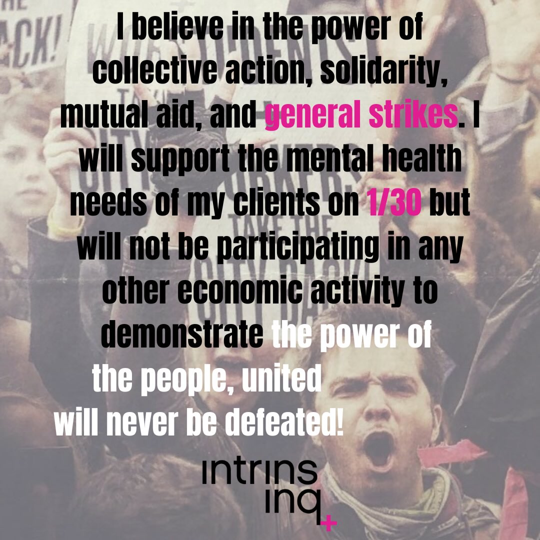 The system needs our labor, our economic activity, our obedience, our isolation, our division, our despair. They saw masses of us reject soul-sucking corporate theater during pandemic, racist executions by ‘law enforcement’ with George Floyd, and hot labor summer’s successful efforts to protect workers from AI. They are SCARED of US when we work together and not for them and is why they need to stage this violent repressive spectacle. But we CAN and WILL—SHUT. IT. DOWN.