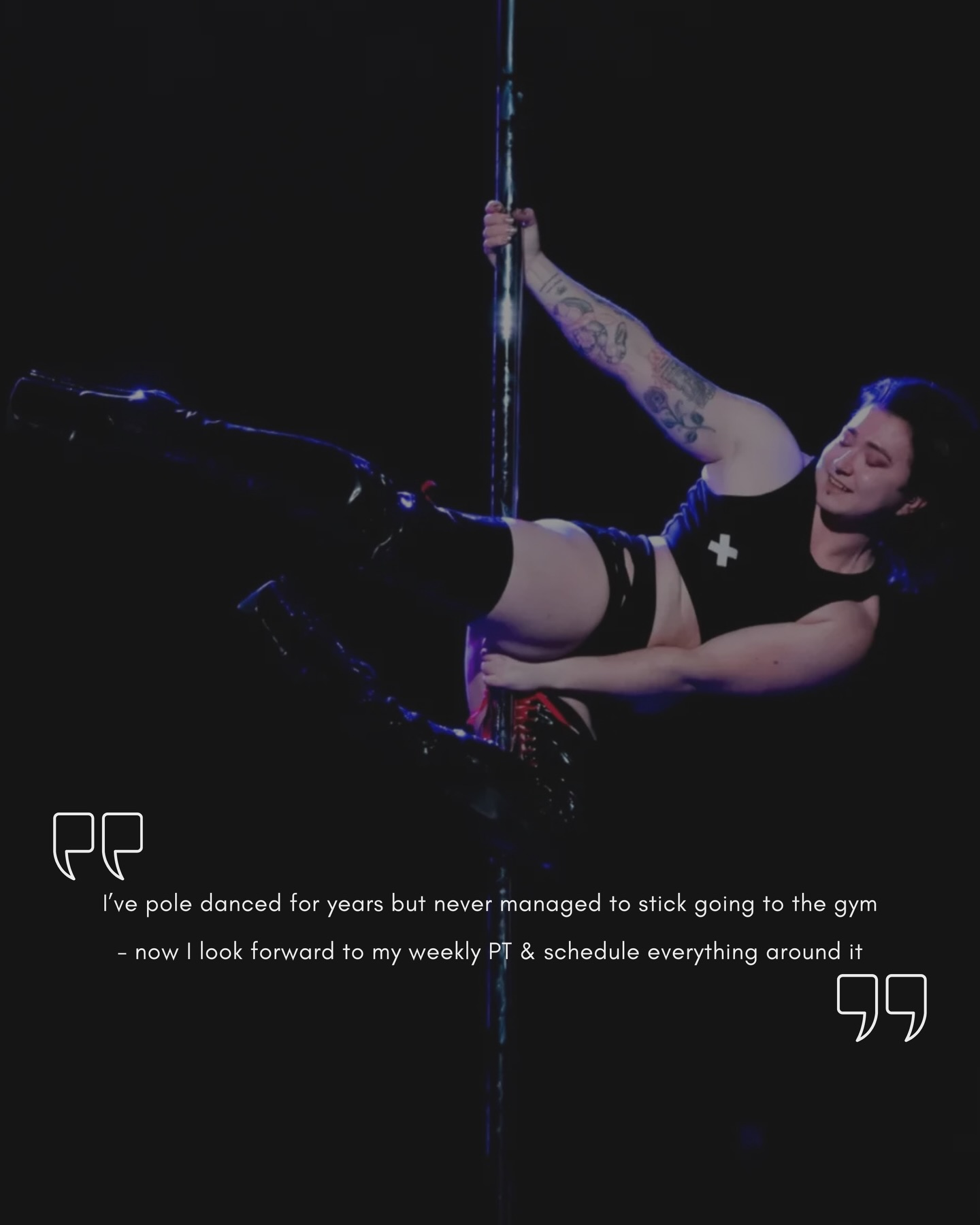 Meet River
River struggled getting to the gym
but now enjoys being here
@river.pole
#personaltraining #dancerstrength #movementspecialist #poleperformer #inclusivegymtraining
