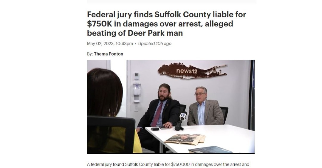 "McDevitt and his attorney, Cory Morris, later sued Suffolk County, the police department and several police officers....what McDevitt suffered was due to a pattern from the county...the ruling will now force federal monitoring of the department and oversight from the public."