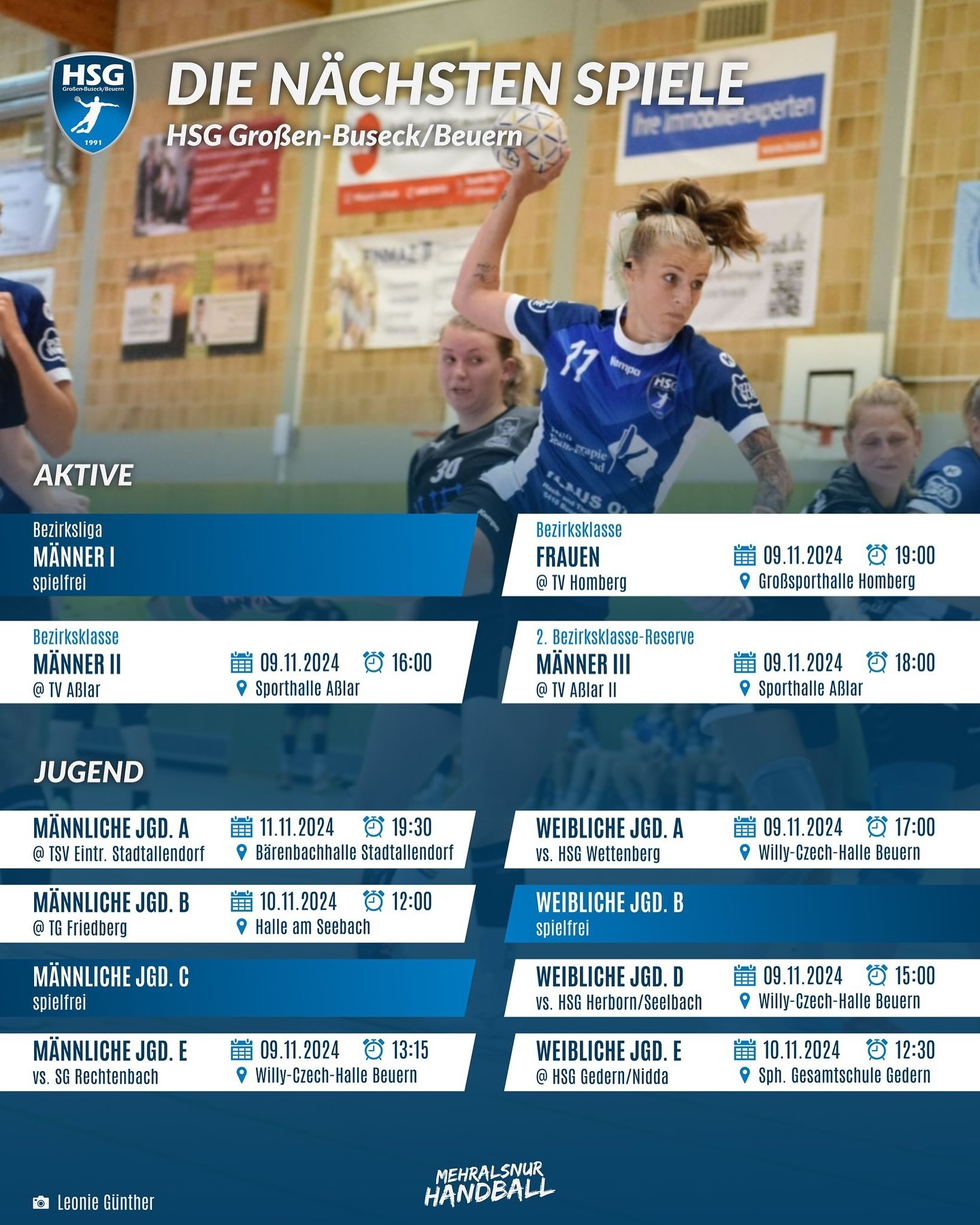 Die Spiele vom Wochenende!
#MehrAlsNurHandball
#HSGBuseck
#Handball