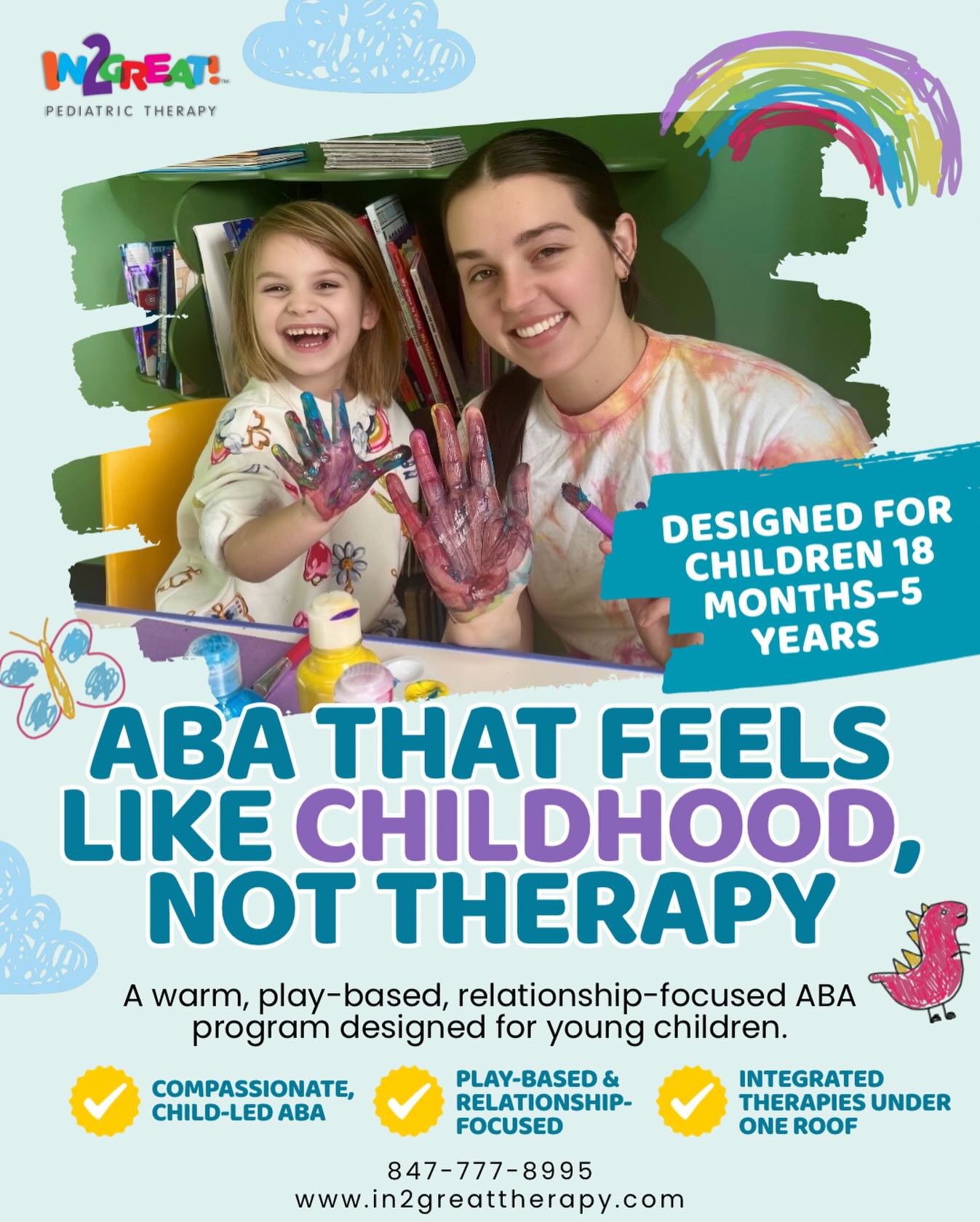 ABA that feels like childhood, not therapy 💛
Our play-based, relationship-first ABA program is designed for little ones ages 18 months–5 years—where learning happens through joy, connection, and confidence.
✨ Compassionate, child-led care
✨ Play-based & relationship-focused
✨ Integrated therapies under one roof
📞 Spots are limited—call today to schedule a tour or free screening: 847-777-8995
🔗 Learn more at in2greattherapy.com
#freescreening #abatherapy #in2greatpediatrictherapy #pediatrictherapy #behaviortherapist