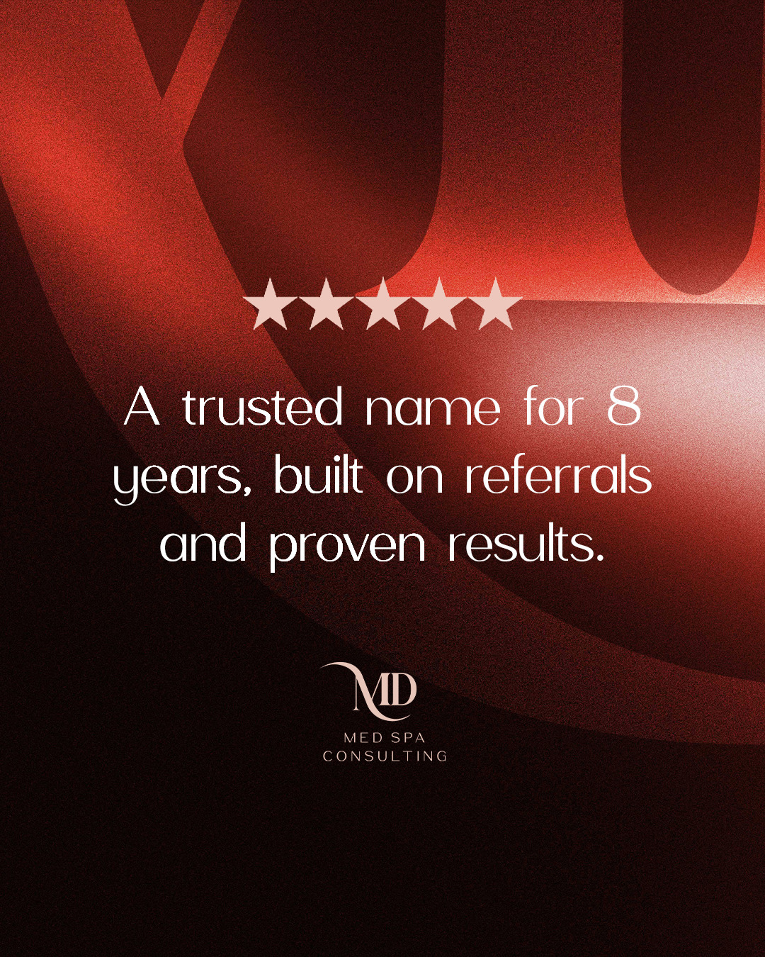 For over 8 years, MD Med Spa Consulting has grown steadily through one of the most powerful endorsements possible: client referrals.
Our reputation has been built on trust, consistent results, and a commitment to excellence that speaks for itself. Instead of relying on flashy marketing, we’ve let our work do the talking, earning the confidence and recommendations of countless med spa and aesthetic practice owners. Each referral is a testament to the lasting impact we make, helping practices thrive and exceed their goals.
We're proud to be a trusted partner, driven by results and relationships 🤝
#MDMedspaConsulting
#MDConsulting
#MedSpaConsulting