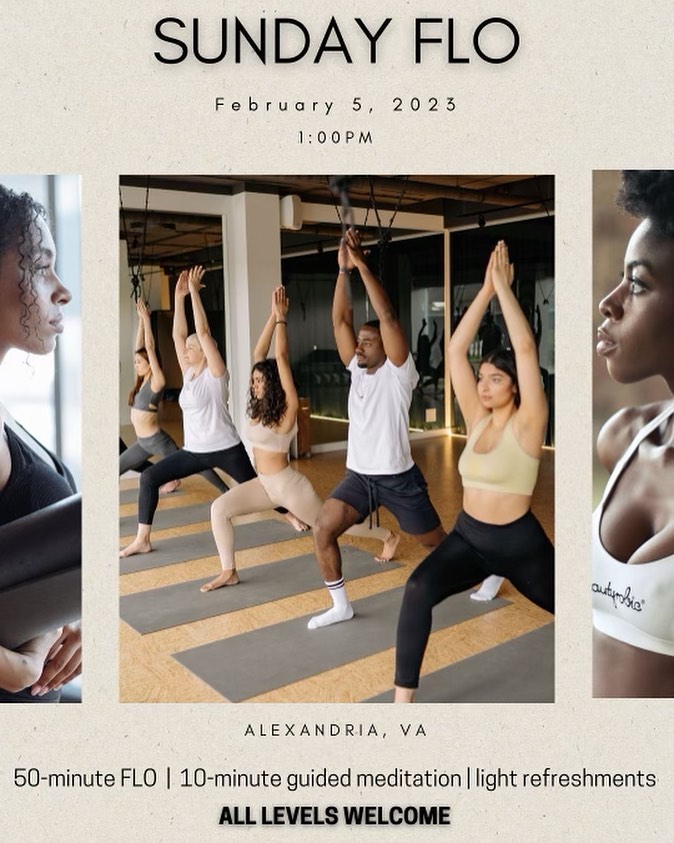 Sunday FLO has returned! 💚 🎉
Join us on February 5th @ 1:00 p.m. in Alexandria, VA for a rejuvenating 50-minute yoga FLO, a 10-minute guided meditation, and sound healing followed by light refreshments.
We’ve missed you FLOFI family, and we can’t wait to see you. Reserve your space now and meet us on your mat! Link in bio 🌊
#GrowitheFLO #yoga #dmvyoga #alexandria #meditation #soundhealing #mindfulness #maryland #dc