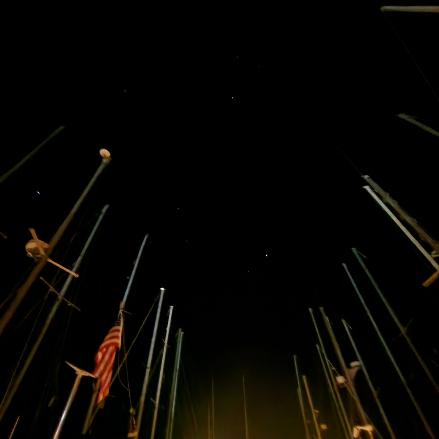 I was trying to take a photo of planet alignment, but I was late on timing. Believe the bright center spot is a planet and one to the left. Regardless, I thought the photo of all the mast with light on them was cool!
#planets #stargazing #sailboatmast #coolnightphoto #photoshoot #marina #sailboatmarina #sailboatlife #liveaboardlife #livingthedream