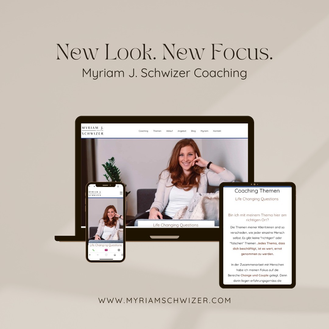 Veränderung liegt in der Luft. Manchmal wird es Zeit für eine Veränderung - mal kleiner, mal grösser: eine neue Farbe an der Wand, eine neue Wohnung, einen neuen Job, ein Haustier oder der Mensch, mit dem man bisher das Leben teilte….
Und so war es auch für Myriam J. Schwizer Coaching an der Zeit für eine Veränderung: Meine Coaching-Website erstrahlt in neuem Look! Was ist denn neu? Abgesehen vom visuellen, versteht sich:
𝗗𝗲𝗿 𝗙𝗼𝗸𝘂𝘀!
In den Bereichen ᴄʜᴀɴɢᴇ ᴜɴᴅ ᴄᴏᴜᴘʟᴇ bin ich zu Hause und begleite meine Klient:innen dabei, vom Funktionieren ins Leben zu kommen. Denn dort liegen erfahrungsgemäss die grössten Herausforderungen und mindestens ebenso viele Potenziale und Chancen. Um diese Potenziale zu erkennen und optimal nutzen zu können, begleite ich dich oder euch als Paar dabei, den bedeutenden Schritt weiter zu kommen.
Ich freue mich, wenn du vorbeischaust:
www.myriamschwizer.com (Link in Bio)
Und wenn die Zeit reif ist für deine Veränderung, dafür bei deinem / eurem Thema den entscheidenden Schritt weiterzukommen, lass(t) uns sprechen. Denn das Leben ist wahrlich zu kurz um darauf zu warten und zu hoffen, dass sich alles irgendwie von selber regelt.
#lifecoachzürich #mindset #mentalhealth #transformation #relationship #couplegoals