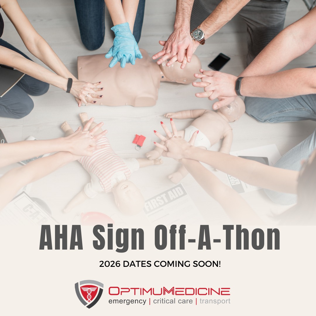 #AHAClasses for 2026 are almost set! Stay tuned for the exact dates but we will have a class in March, June, September, & December. For more info or questions about our classes, please email us at education@optimumedicine.com.
#emsclasses #ems #emergencymedicalservices #optimumedicine