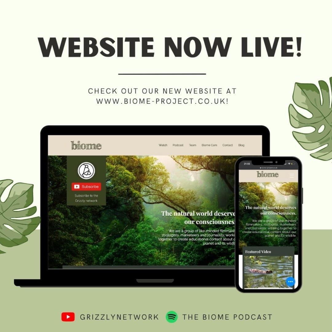 The website for our new project ‘Biome’ has just launched. Please check it out to stay up to date with wildlife podcasts from the amazing team of content prodcers. New videos every Monday and Thursday! @biomebygrizzly #conservation #wildlifeplanet #naturalworld
