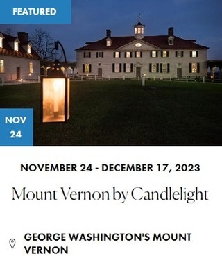 While visiting, why not take a candlelit guided tour of George Washington’s estate and learn about holiday traditions in 18th-century Virginia. Hear about the build-up to the American Revolution as Mount Vernon celebrates the 250th anniversary of the year 1773.
Costumed actors portraying George Washington’s family, friends, and enslaved or hired staff will share stories of Christmases’ past. Discover the dining and hospitality traditions of 18th-century Virginia as you explore the historic area, then enjoy a reception with live music, cider, and cookies.
November 24 - December 17, 2023
3200 MOUNT VERNON MEMORIAL HIGHWAY
Photo and Information courtesy of @visitalexva and @mount_vernon
#holidaysinvirginia #visitalexva #visitalx #visitvirginia #traveldc #holiday #mountvernon #georgewashington #tavelvirginia