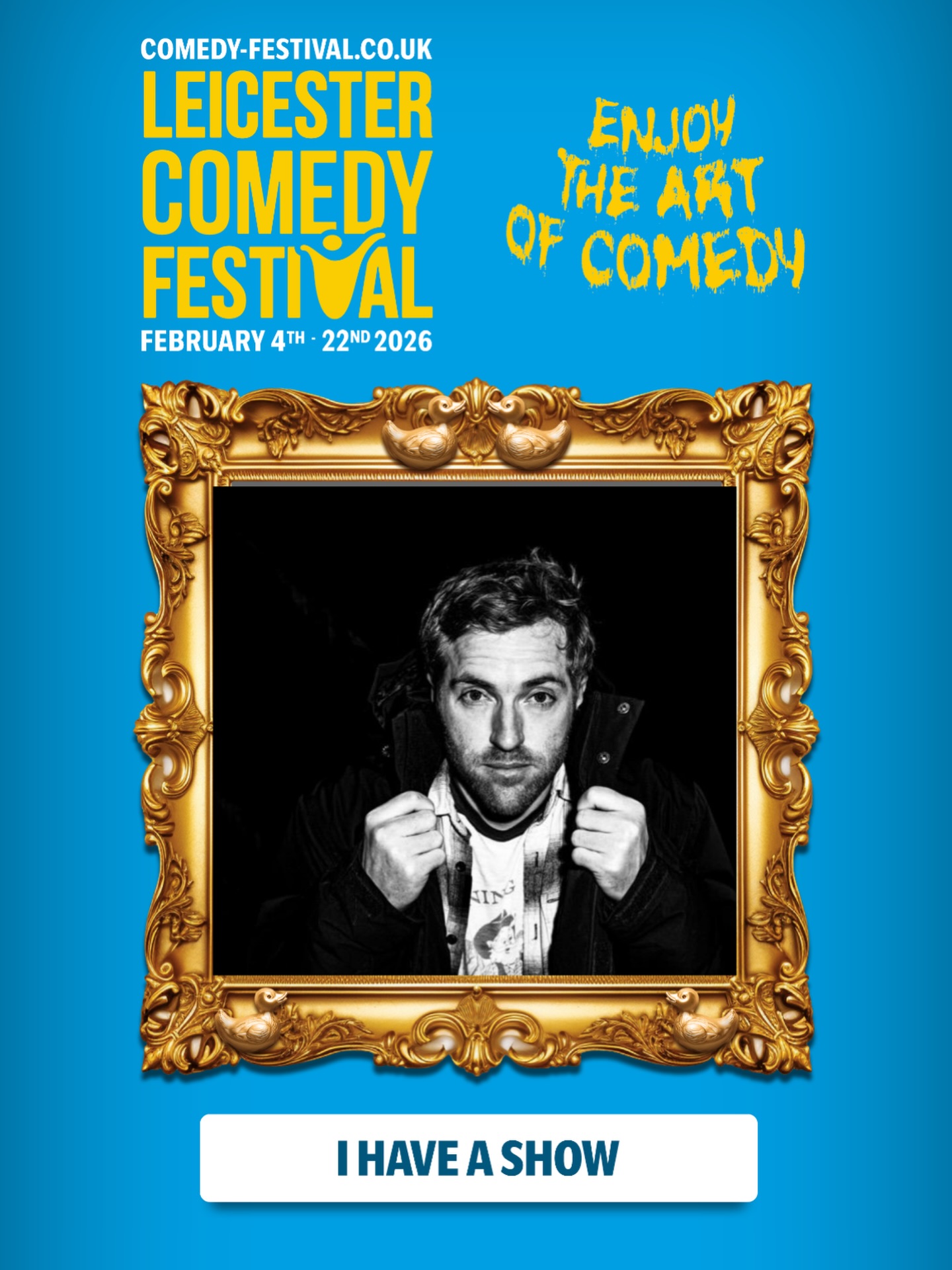 Please support my favorite festival in the country! @leicscomedyfest @bigdiff_venue February 17th I am performing at the Leicester Comedy Festival!
If you are a financial backer, please invest in sponsoring them so we can keep this festival alive!! Everyone running it, really takes the time to be involved and support the acts. I look forward to it every year.
Tickets available here: events.comedy-festival.co.uk/events/russell-hicks-a-work-that-is-forever-in-progress-an-actual-work-in-progress