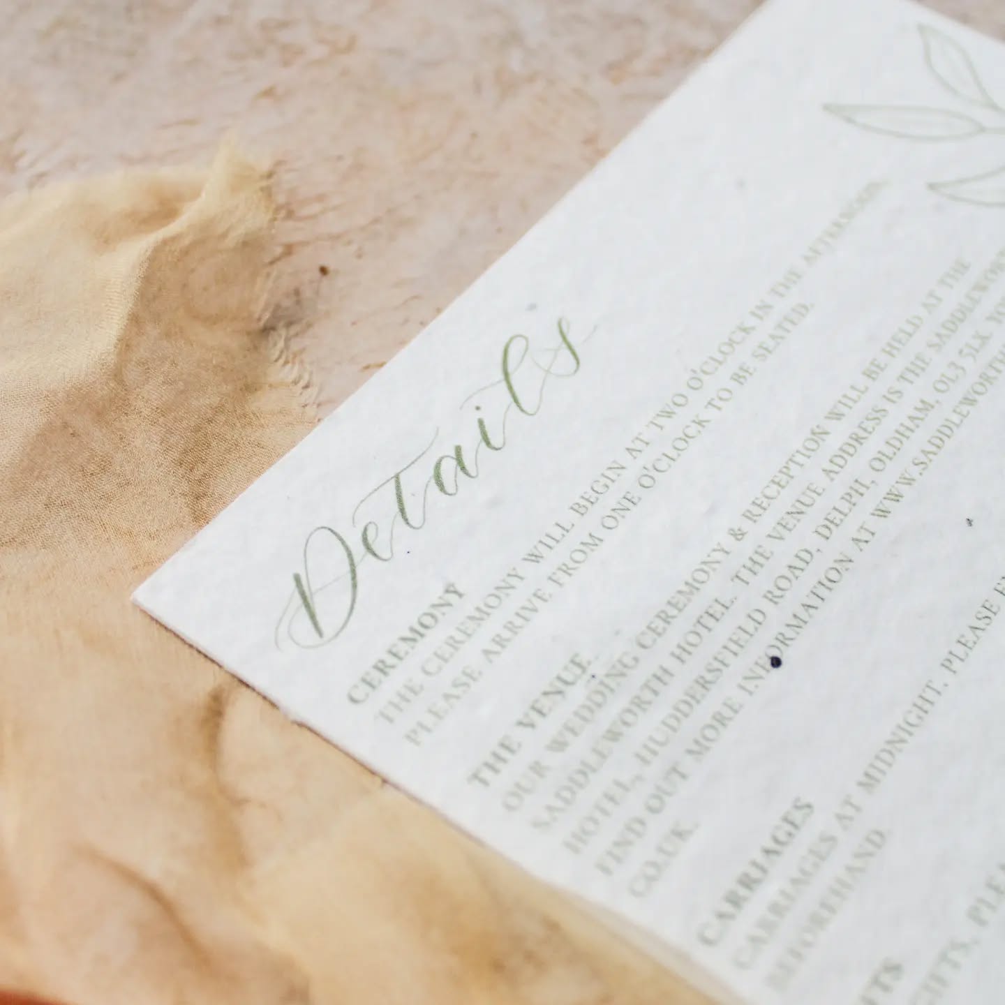 • What details to include within your wedding invite 📜
- Your ceremony and reception venue addresses.
- Your ceremony time and when you want your guests to arrive.
- You may also want to include directions of how to get to the venue.
- What time your wedding finishes.
- Parking/transport arrangements.
- Accommodation options.
- Dress code (if you have a specific one).
- Your gift wishes.
- If your wedding welcomes children or child free.
This is a big list and not all may be relevant to your wedding so be selective of what you include.
❗Avoid giving pages of information to your guests, only include the essential information.
#cotswoldscalligraphy #cotswoldscalligrapher #cotswoldssmallbusiness #cotswoldsweddingsupplier #cotswoldsweddingbusiness #cotswoldsweddings #weddinginvitations #seededweddinginvites #seededpaperweddingstationery #seededweddinginvitations #weddinginspiration #gloucestershireweddingsupplier #gloucestershiresmallbusiness #gloucestershirebusiness #gloucestershirewedding #gloucestershireweddings #gloucetershireweddingbusiness #weddingcalligrapher #weddingcalligraphy #digitalcalligraphy #digitalweddingcalligraphy