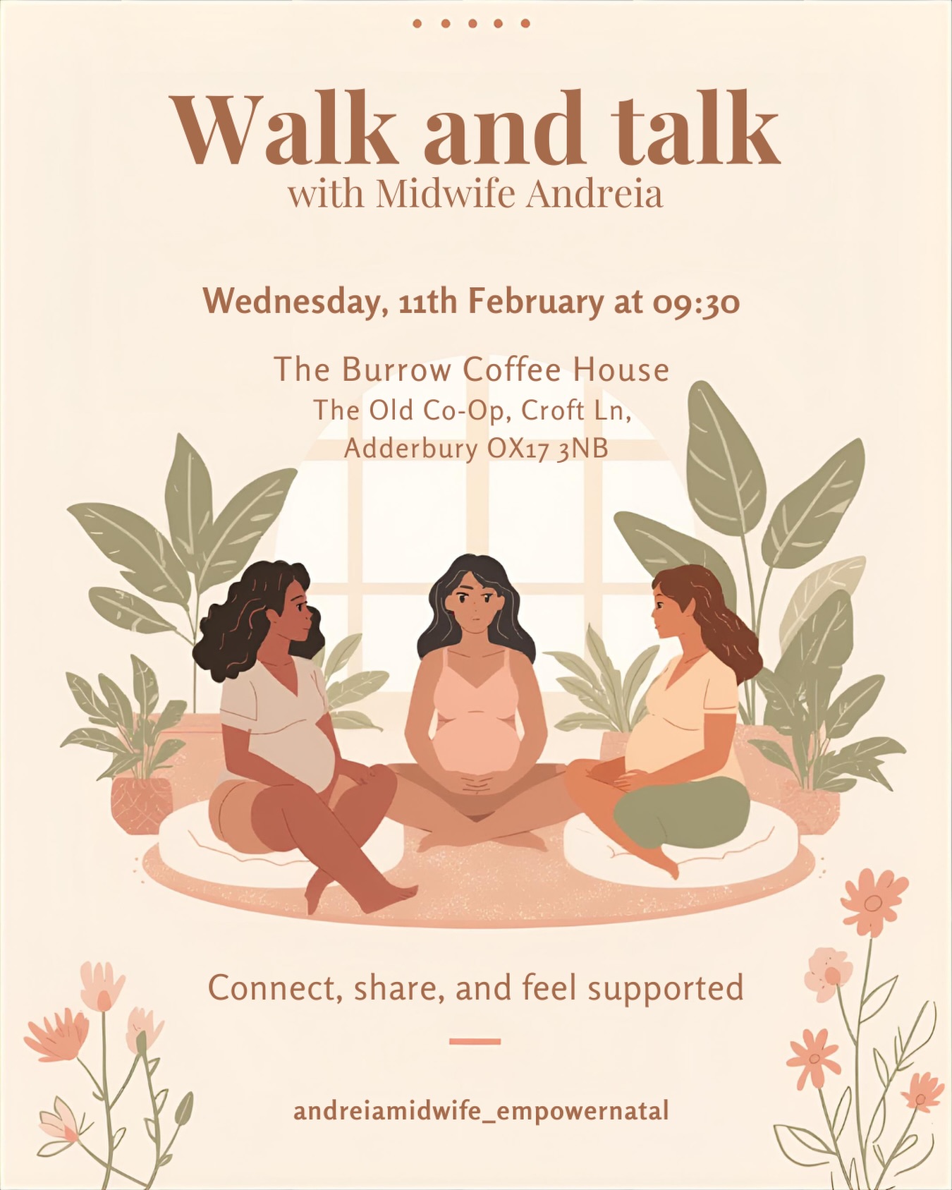 Join us in February for this informative and relaxed free event: our first Walk and Talk with Midwife Andreia 💛
🌸 All pregnant women are invited
📆 Wednesday, 11th February at 09:30
📍 The Burrow Coffee House, Adderbury, OX17 3NB
Planning a short walk in the lovely Adderbury village (weather permitting). Followed by a very chilled and informal meet-up at the coffee shop, where you can recharge with a hot beverage/snack, and where we are holding our space together in a very private and cosy space just for us!
There will be time to relax and ground ourselves, connect with each other, and time to share information/ask questions where I will be very much guided by you.
👉🏻 Register your interest in the link in bio or on my website www.empowernatal.com (also link in bio). This is important so I know how many people are coming and to guarantee I have a reserved space for us 😊
There are limited spaces, register now to not miss out! 💛
PS: remember you are entitled to take some time off work as this is classed as an antenatal education and relaxation with a Midwife.
Feel free to DM if any questions about the event.
#pregnant #pregnancyrelaxation #banbury #expectingmom