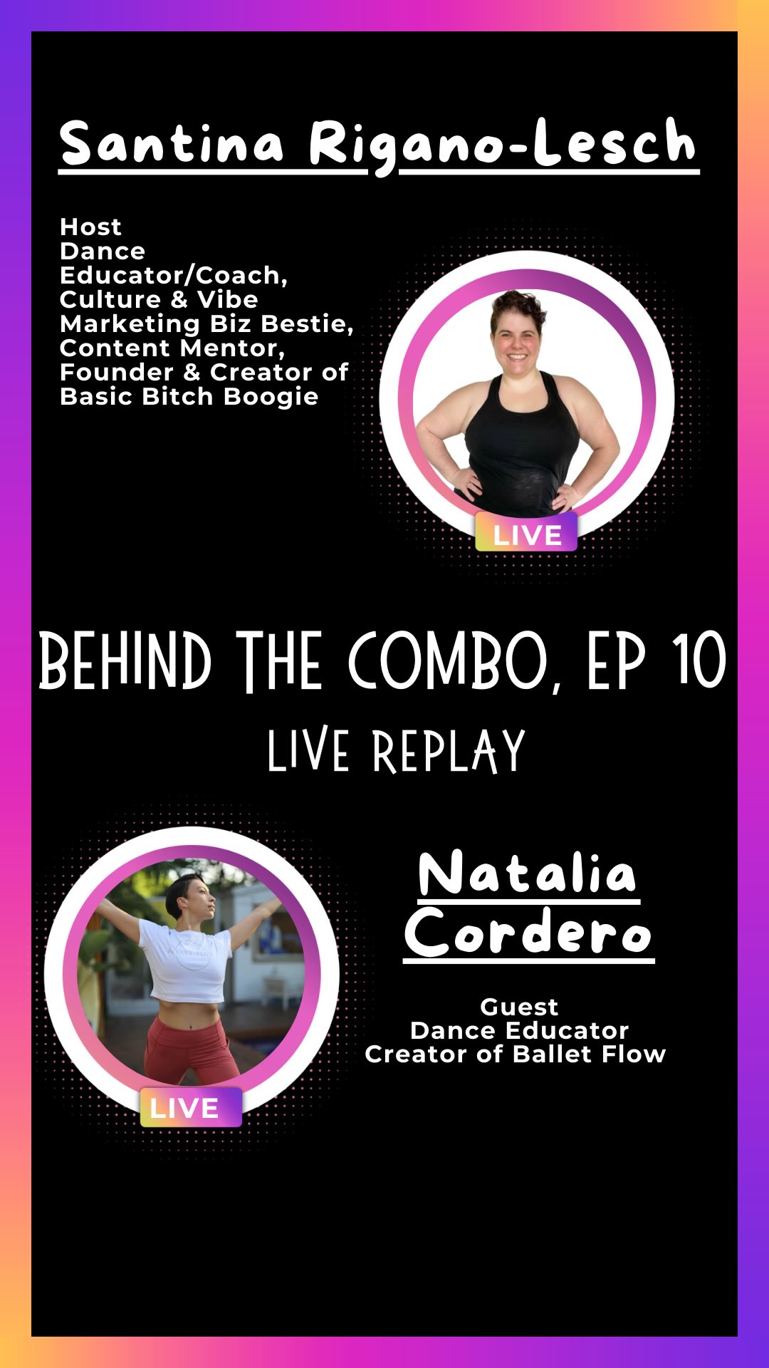 š« BEHIND THE COMBO | EP 10 ā with Natalia Cordero š«
This conversation was such a powerful reminder that how we teach matters, whether weāre in a studio room or on a screen.
In this episode, I sat down with Natalia Cordero, dance educator and creator of Ballet Flow, to talk about online teaching, embodied training, and what becomes possible when dancers are invited into movement with agency, softness, and intention.
We explored:
⨠How Ballet Flow was shaped through teaching online
šæ What online spaces can offer dancers that traditional settings sometimes donāt
š§ How to build safety, trust, and connection without sharing physical space
āļø Reframing technique as supportive instead of punishing
š What shifts when dancers stop chasing perfection and start moving with curiosity
This one is for educators and dancers who believe training can be strong and gentle, structured and human.
š„ Watch the full replay and share a takeaway or moment that resonated⦠letās keep the conversation going!
PS we had some tech issues in this live and my 11 month old š Buckley was making his presence known š