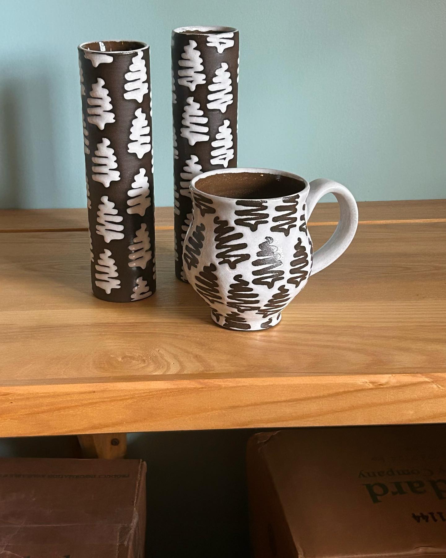 Rochester Science Museum Holiday Bazaar today and tomorrow🎁
#pottery #ceramics #wintertrees @standardclaycompany