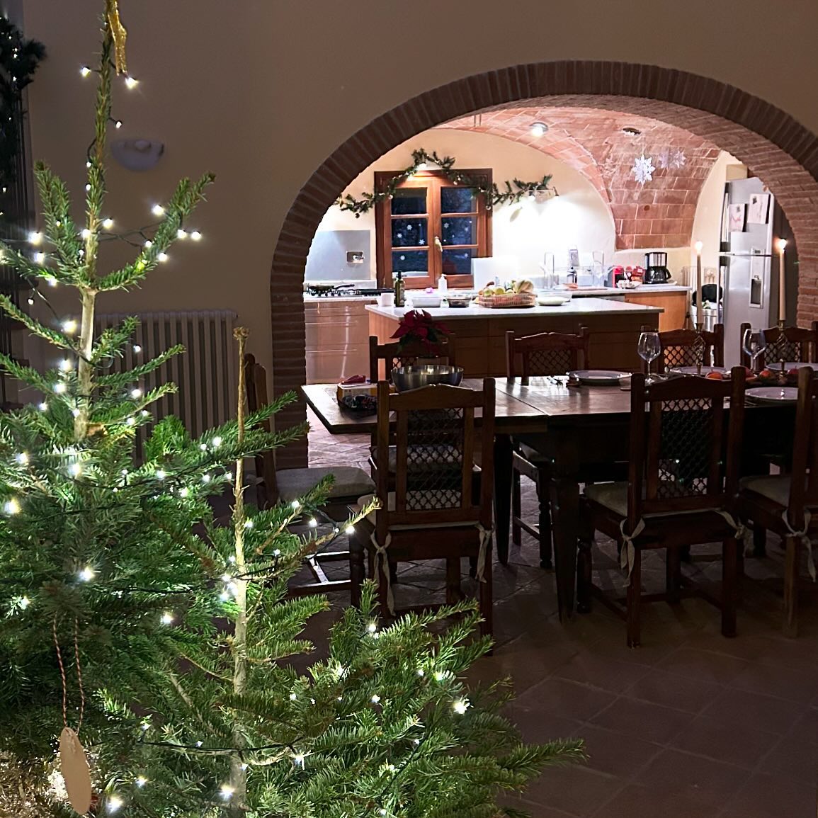 Christmas and cosy. Can’t decide to admire the arches or the trees