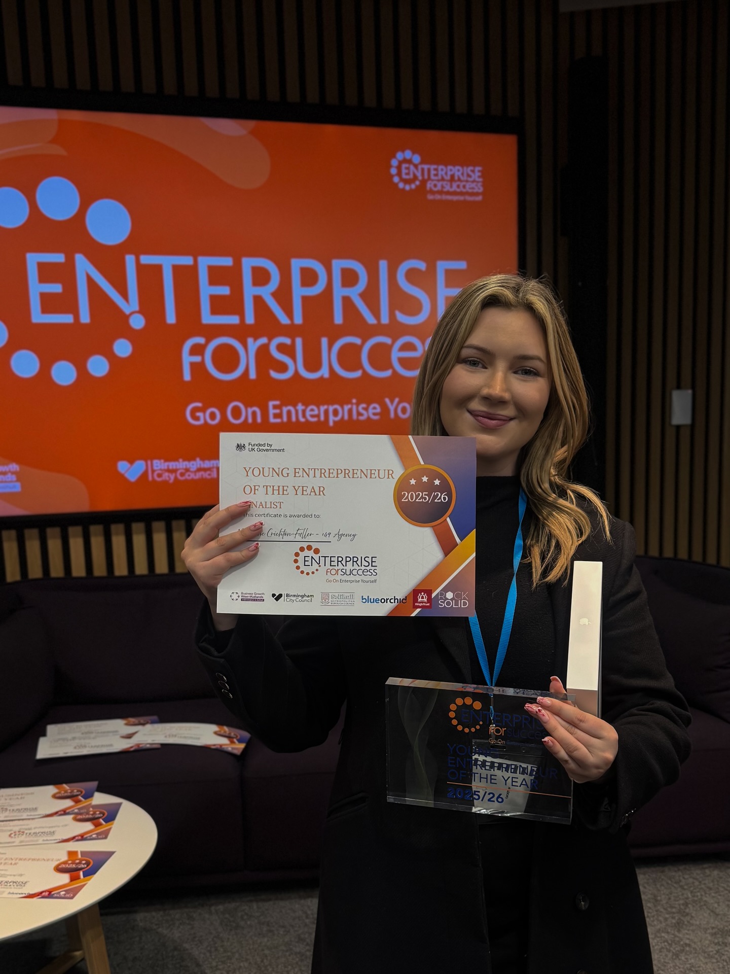 What a way to start a Monday!
Young Entrepreneur of The Year 2025/2026
If you know me, you know that the last 10 months have been a blur of building, designing, and scaling @149agency
Entrepreneurship is often glamourised on socials but behind the scenes, it’s a lot of decisions made alone, boundaries set (and held), and trusting your own vision when things get loud
To be recognised by the West Midlands Enterprise for Success Awards for the work, not just the aesthetic, means the world to me.
Thank you to my incredible clients who trust me with their brands daily. This one is for us 🥂
And MASSIVE congrats to @laurahitsdifferent @shehitsdifferent_boxing for winning New Business of The Year (and an amazing business may I add!) 🥊