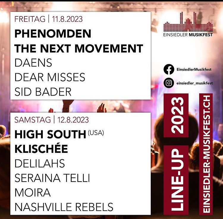 Wir freuen uns sehr auf kommenden Samstag 12.08. -> @einsiedler_musikfest ❤️☀️
17:00 Stagetime, ebe geil.
🤘🏽
#einsiedeln #delilahs