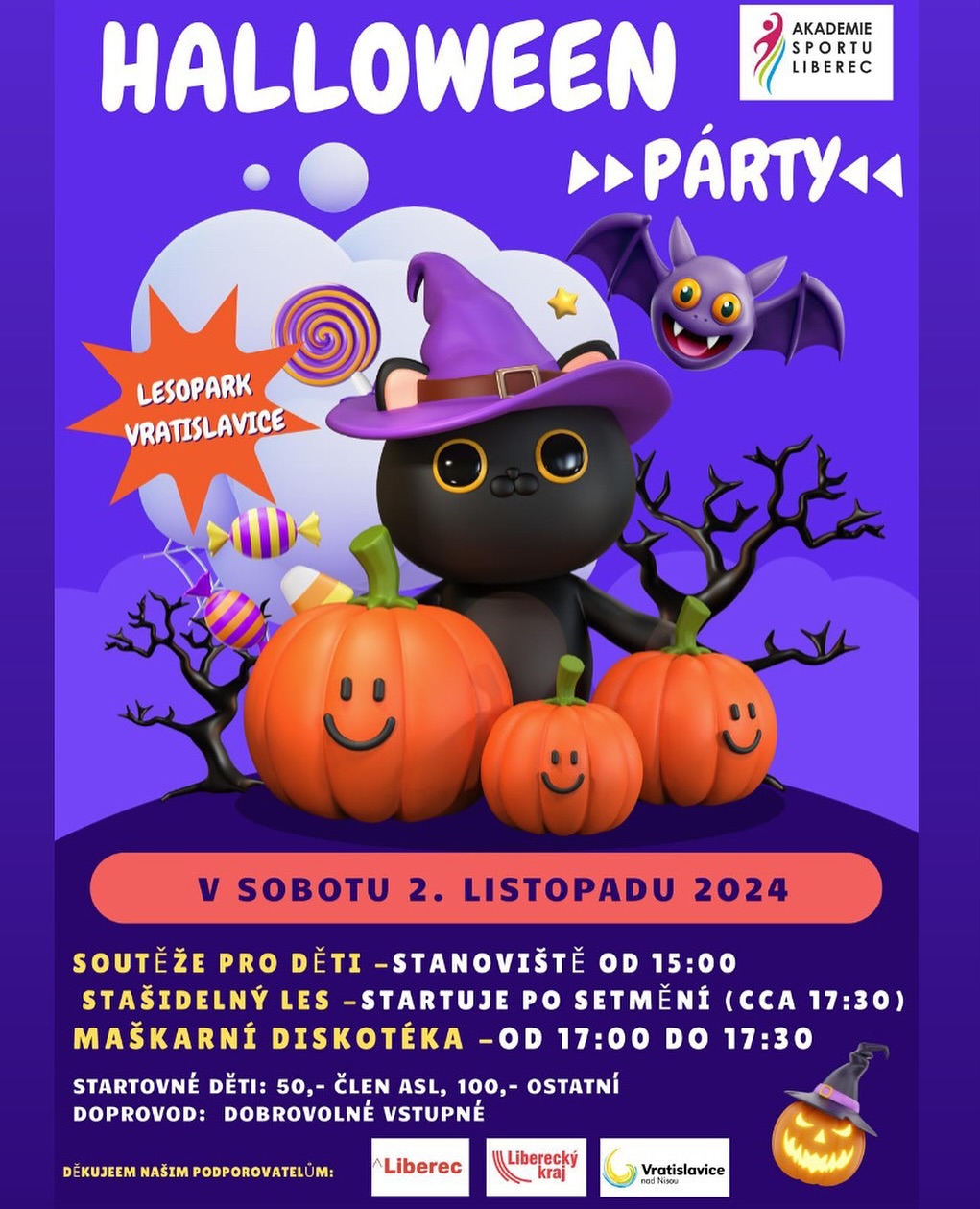 Sporťáci bude párty!!🤩 Máme tu zase po roce Halloween👻🎃, přijďte si ho s námi pořádně užít. 🦇🕸️🕷️#akademiesportuliberec