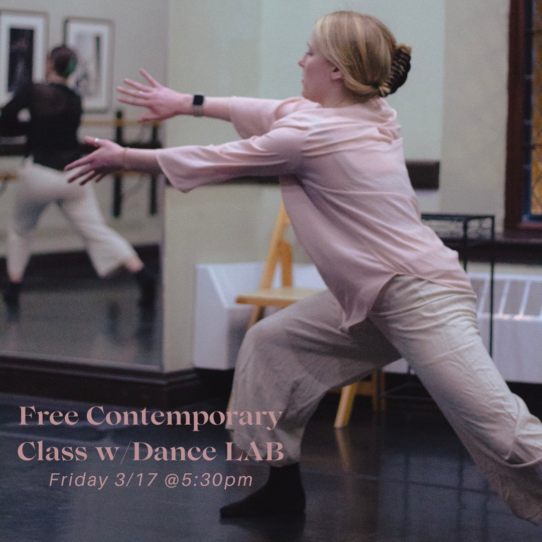 Looking for Friday night plans? Come dance with us!
Free intermediate/advanced contemporary open class this Friday 3/17, also serving as an informal audition for upcoming Dance LAB projects.
All are welcome! Check out our website for more information.
📸: @moodyspointphotography
Margaret in rehearsal for “Surge”