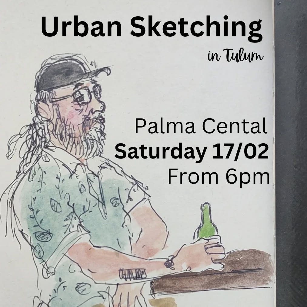 First Urban sketching of the year!! See you there #urbansketchers of #tulum