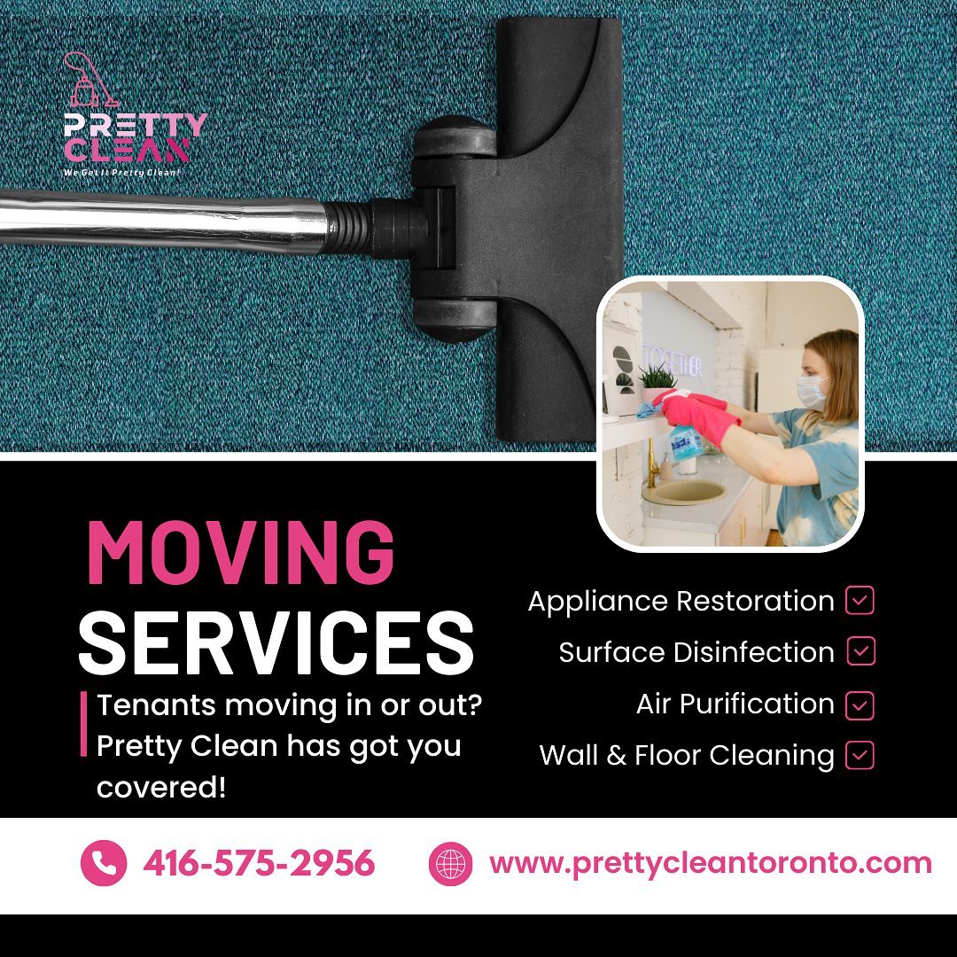 🫧Embark on your new chapter with a fresh start! 🏡✨
Our Move In/Out Cleaning Service is here to ensure your space is not just clean, but a pristine canvas for new beginnings. ✨
Let Pretty Clean Toronto be the first step in making your new house a clean and beautiful home. 🚀💙
Contact us today for a quote & a discount on your first service! 🧼
#MoveInMoveOut #PrettyCleanToronto #FreshStarts #mississaugacleaningservice #torontocleaningservice