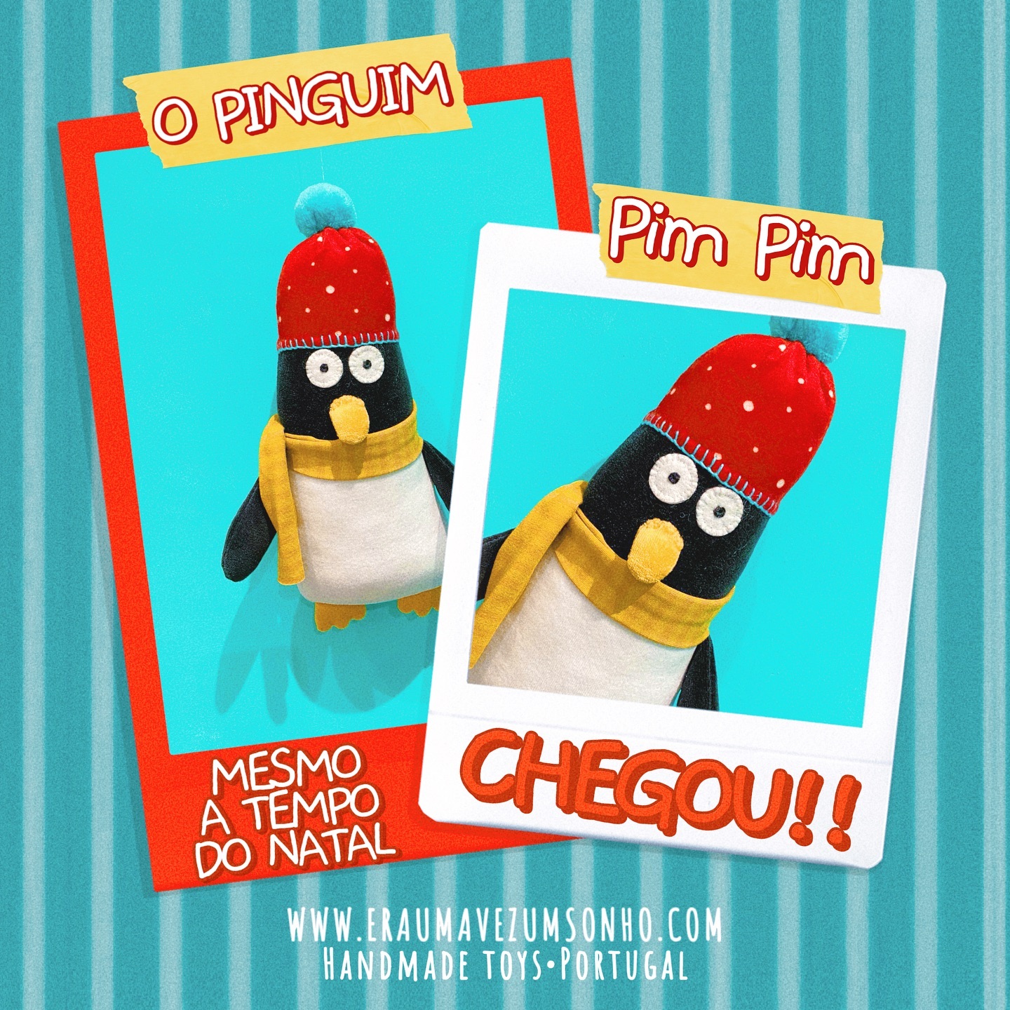 O Pim Pim chegou mesmo a tempo do Natal 🎄!!
Encomende o seu Pim Pim até 15 de Dezembro 🎁🎄
(Encomendas sujeitas ao stock existente)
Boas Festas 🎄
#eraumavezumsonho #handmadetoys #bonecosfeitosamão #natal2022 #E1x #arvoresdenatal #christmas #christmastree #handmade #lisboa #shoponline #pinguimpimpim #openonchristmaseve