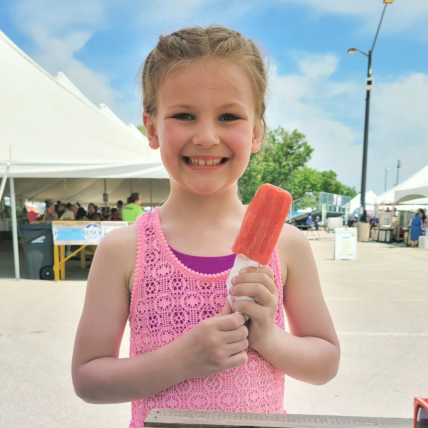 Cooling down with a Strawberry Basil Fox Pop at Sun Drop Dayz!