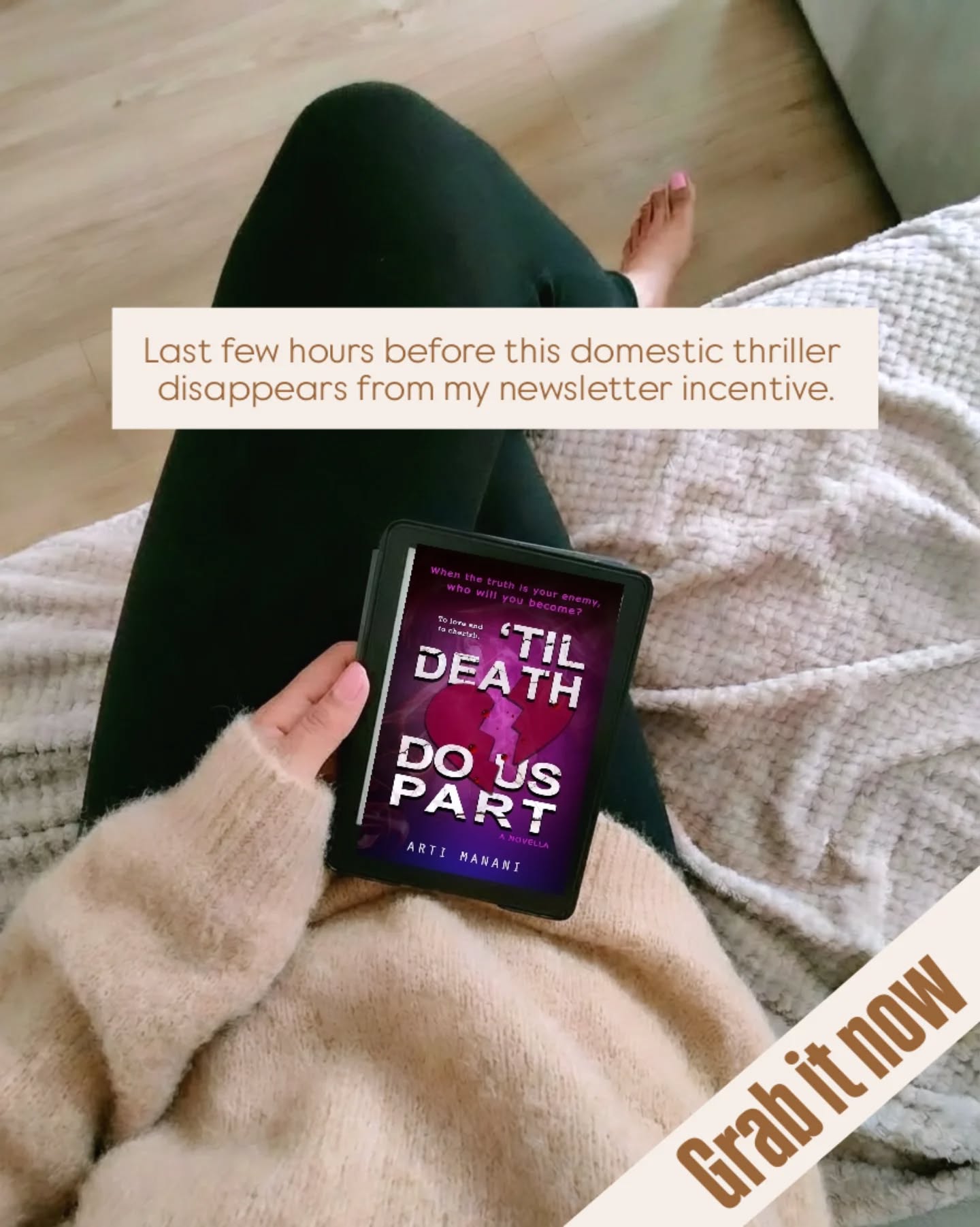 You're looking for a suspenseful domestic thriller,
You're a fan of the amnesia trope,
and you want to be blown away by an ending you won't see coming...
'Til Death Do Us Part is free for a few more hours when you sign up for my newsletter. Grab yours now
💔🖤💔🖤💔