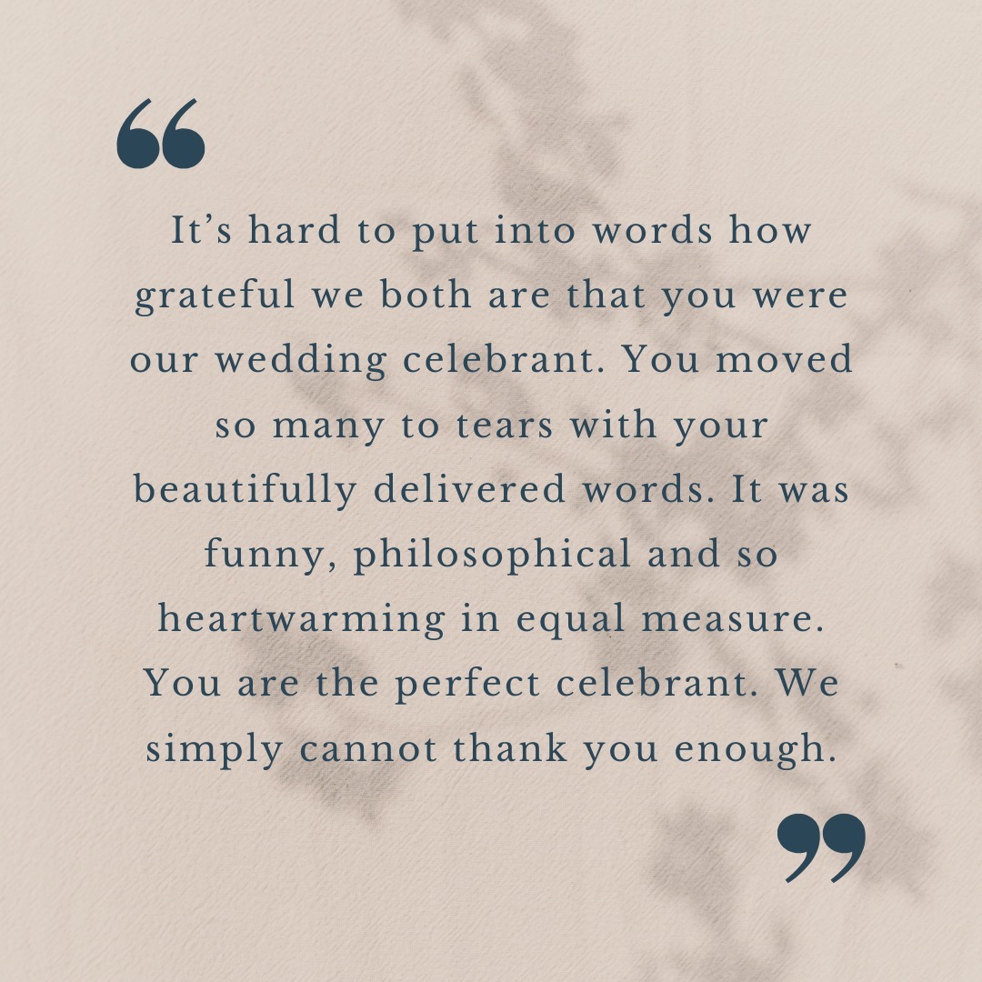 So much trust is placed in us as celebrants, and to receive a note like this means everything.
Thank you Philippa and James ❤️
@philippabaines
@ripplecourtestate
#weddingday
#newlyweds
#weddingcelebrant
#celebrant
#celebrantwedding
#bespokeceremony
#awildecelebrant