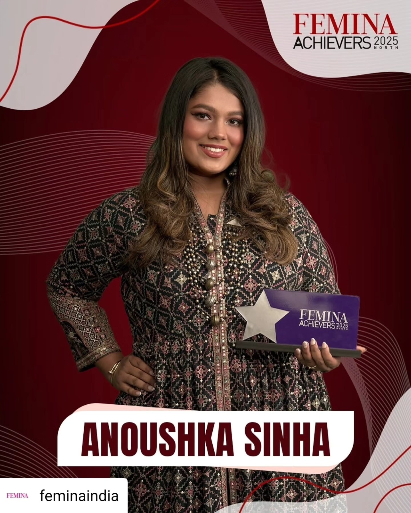 @feminaindia From reading Femina to becoming a Femina Achievers Awardee For Excellence In Human Rights Activism
This moment is a full-circle milestone 💫
The Femina Achievers Awards celebrate individuals who are breaking barriers and driving transformation across industries-leaders, changemakers, and pioneers shaping the future.
🤍Growing up, FEMINA was more than just a magazine at our home it was a platform that shaped narratives around ambition, resilience, and leadership for women. I remember flipping through its pages, reading about women who redefined success and broke barriers.Growing up in a patriachal society and home where women were often told what to do and looked down up this was one of the very few sources of hope and inspiration.
🙌Today, being awarded by the most incredible woman someone whom I deeply respect and admire Mrs Meenakshi Lekhi Former MP & a celebrated lawyer & Olympic Champion Vijendar Singh standing on the other side as a Femina Achievers Awardee, I am reminded of the power of representation and never giving up on your dreams to make a difference.
To be named among these achievers is not just an honor, but a responsibility-to continue driving change, opening doors, making voices heard and ensuring that the next generation of leaders sees no limits to their potential.
This award is dedicated to my mother @rolisinhaa my pillar, my everything. Mum, it's only because of your hardwork and strength that I am able to do the work I do and lead the way I lead.I love you so much!
#FeminaAchievers #BreakingBarriers #Leadership #WomenLead #impact