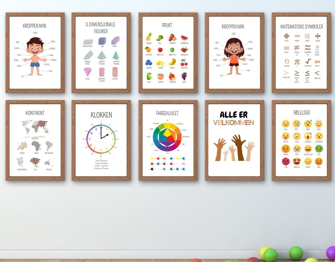 Læringsplakater🤩
Passer fra 1 år og helt opp til 10 år🫶🏼
Hele pakken inneholder 67 plakater men mulig å dele opp norsk/matte/pekeplakater/personlig sammensett. Ta kontakt om du vil vite mer🥰
#læringsplakater