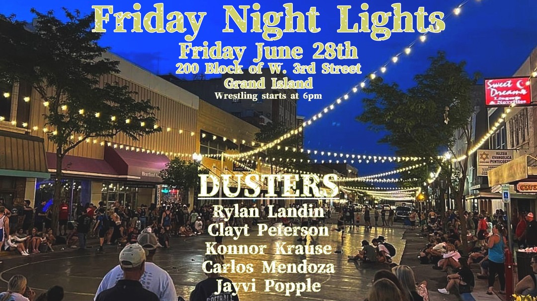 Wrestling Tournament in June?
Outside?!
We are in!
Taking a few of the boys to get some mat time on Friday night in Grand Island! Come support these wrestlers who have been working hard this off season!