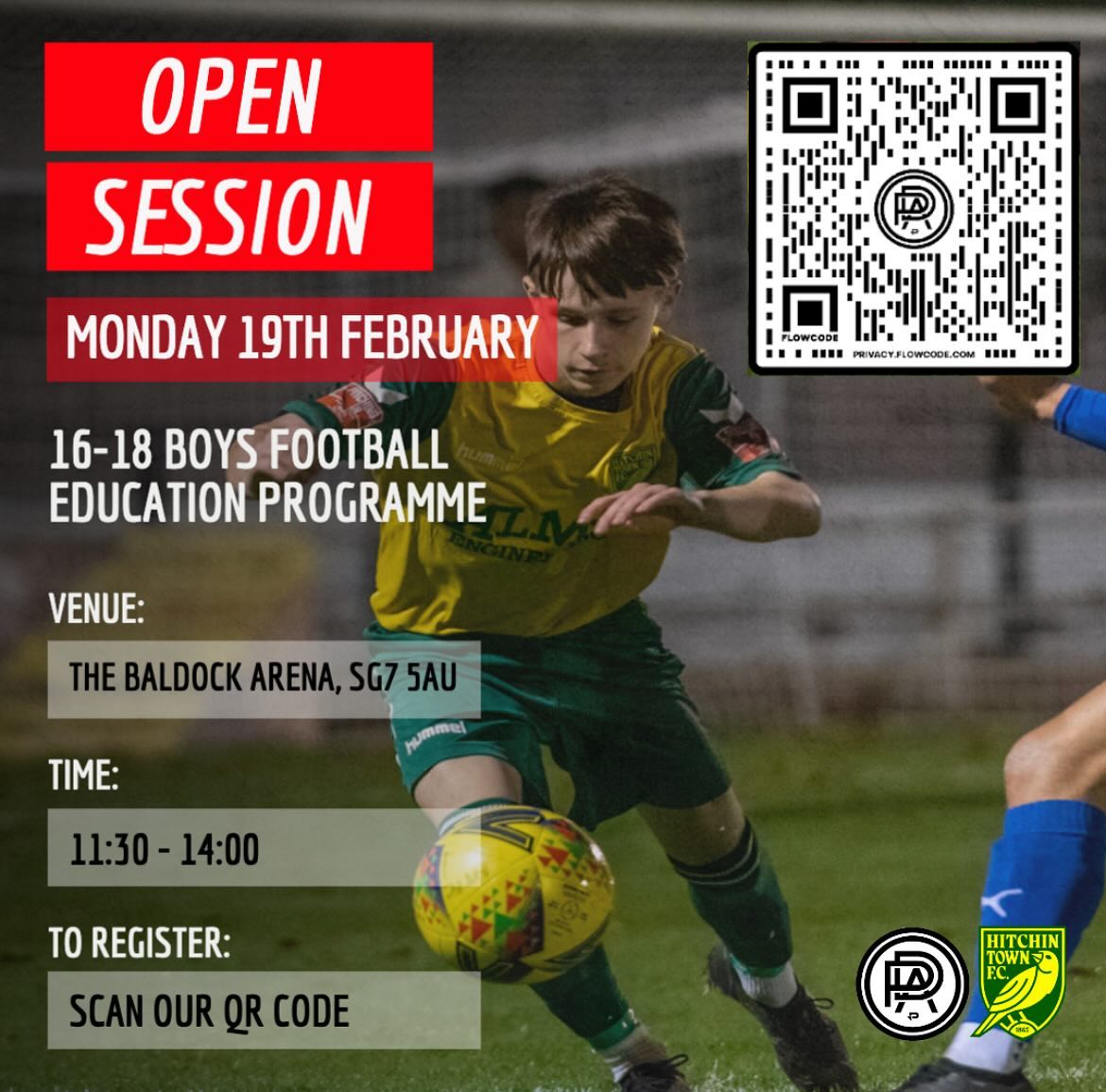 Open Session β½οΈ
Weβre hosting another open session in the February half-term π€
All details are above, scan the QR code to register your details βοΈ