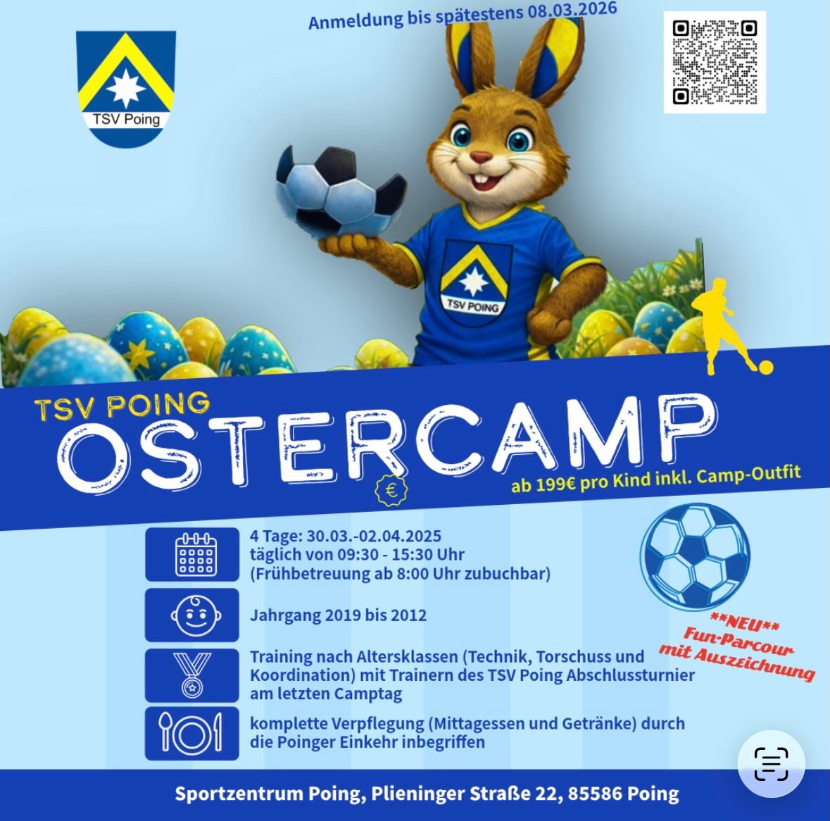 Die Anmeldung für unser diesjähriges Ostercamp hat begonnen!🔵🟡
