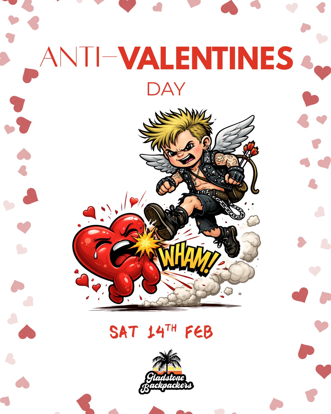 ANTI-VALENTINE’S DAY at Gladstone Backpackers!
Single? Situationship? Emotionally unavailable? Perfect.
Or if you're in a relationship, bring your partner for a romantic night of fun.
🍺Craft beer specials
🎲Games + chaotic challenges
🎁Prizes up for grabs
👙THIRST TRAP DRESS CODE (dress to distract)
Drinks, dares, and bad decisions done right.
📍 Gladstone Backpackers - 12 Rollo St
🕗 From 6pm until late
🎟️ Free entry
Tag the friend who needs this!
#AntiValentines #Backpackers #Gladstone #GladstoneBackpackers #ValentinesDay #gladstoneregion #queensland #visitqueensland
