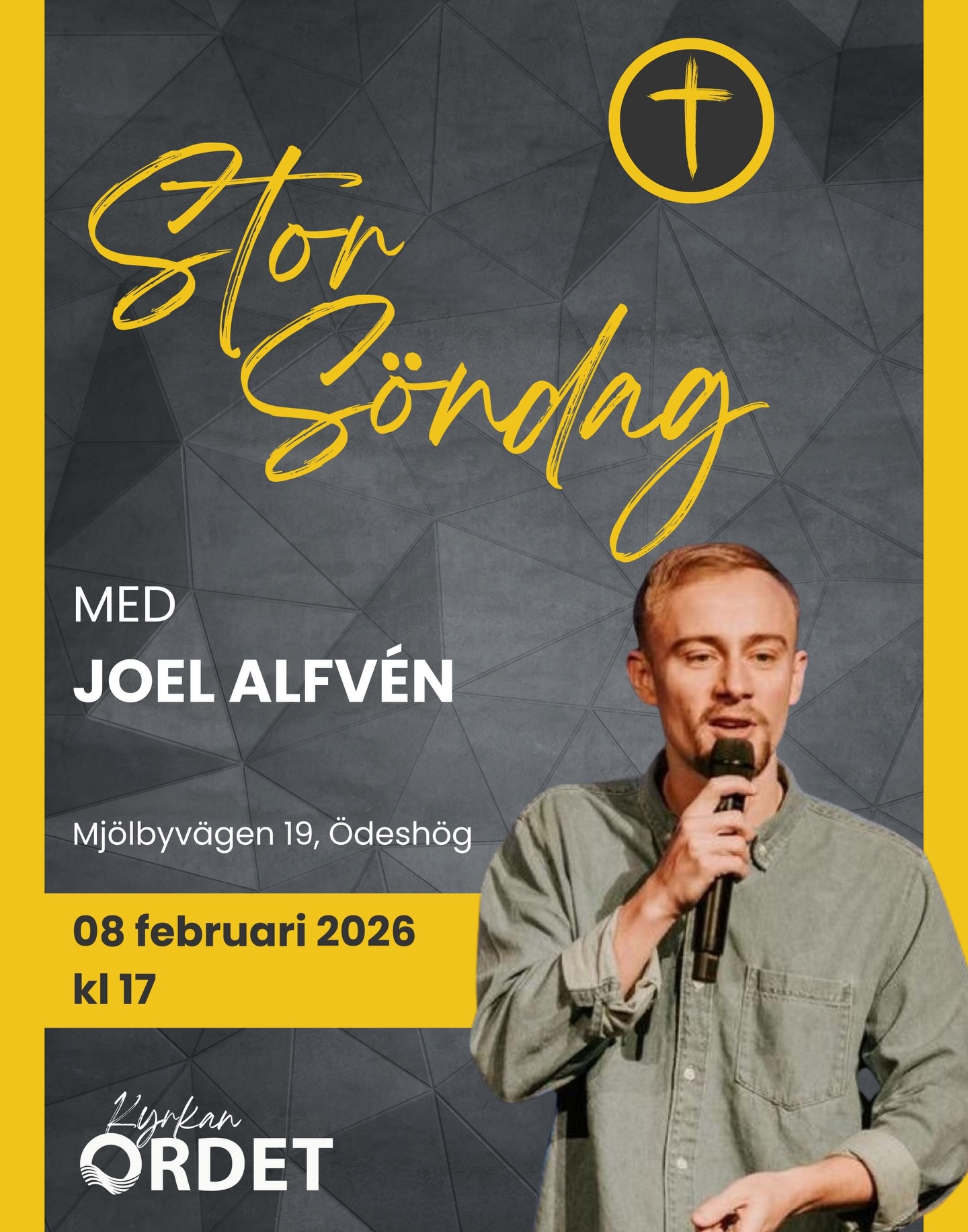 Storsöndag - kl. 17!
En kväll fylld av närvaro, hopp och uppmuntran.
Vi ser fram emot att Joel Alfvén kommer dela Guds ord – och vi tror att Gud vill möta människor personligt.
Det blir även söndagsskola för alla barn.
Ta med en vän och kom! Hoppas vi ses på söndag!