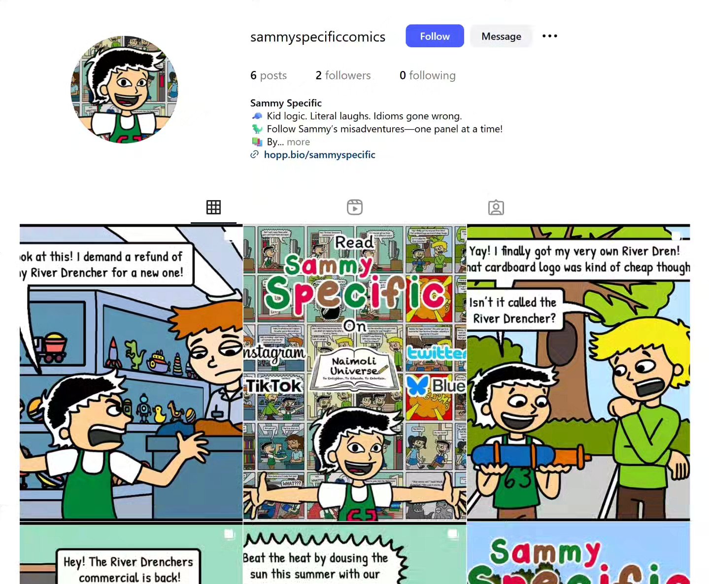 For those who haven't seen my latest post on Threads, I have made a second Instagram account specifically for Sammy Specific at @sammyspecificcomics! Be sure to check out reuploaded and new strips there! Link in bio!
#SammySpecific #ComicStrip #WebcomicSeries #FunnyComics #ComicOfTheDay #InstaComics #IndieComics #SupportIndieCreators #ComicBookCommunity #DailyLaughs #ExploreComics #CartoonHumor #GraphicNovelHumor #KidLogic #ComicSeriesUpdate #NewComicAlert #ComicCreators #StoryInPanels #OnlineComics