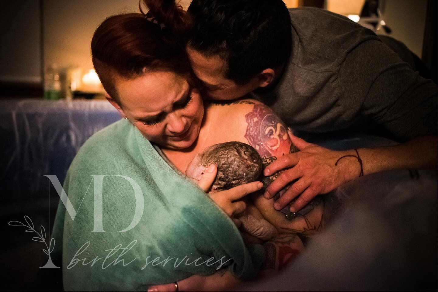 I just want to fill your feed with photos from this birth. In the middle of the night when they called me, It sounded like they were pretty far along in labor, so I asked if they were ready for me to join them. They said not yet, but they would call and check in again soon. I got back in bed, pulled up the covers and turned to my side to close my eyes and my phone rang again. Turns out they were ready for me after all! When I got there, I listened to the Mom have two contractions and I asked her if she was pushing because I was suspicious. She said “oh definitely” so I quickly picked up my phone and called the Midwife to please join us! As the midwife was walking into the room, I could see a little bit of the babies head. Before the next contraction we got her into the water, she knelt down and leaned over the tub and the babies head came out. The next contraction brought the rest of the baby. It was so sweet to witness this couple and the joy they had in this moment. #birthstory #birthstoryphotography #birthdoula #kcdoula #waterbirth #waterbirthbaby #fastbirth #oncall