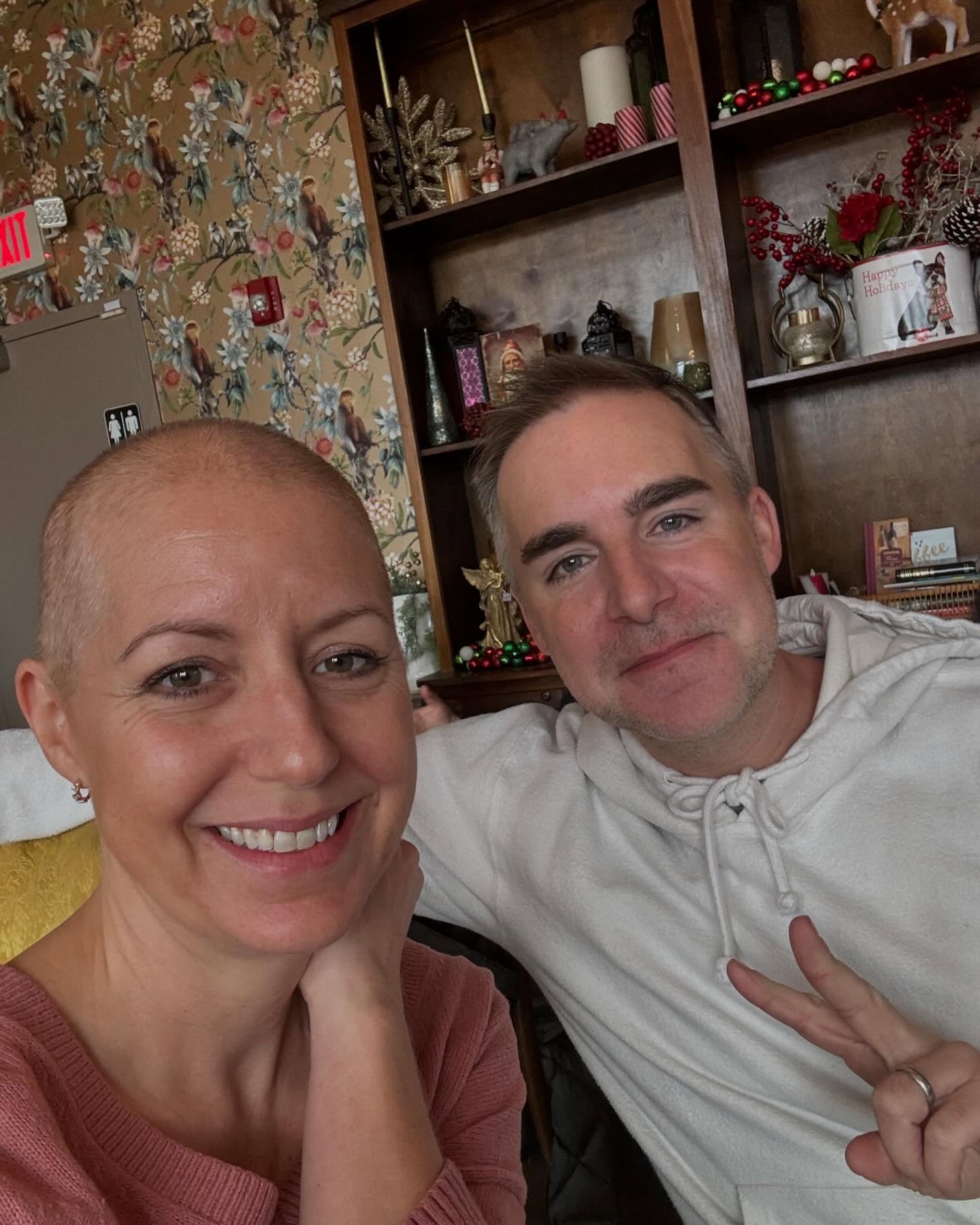 November 29: Surprise twist! What should’ve been C4D2 got postponed—turns out my body is too weak for more chemo right now. 😔 We’ll give it another go next week. In the meantime, made the most of the found time with a coffee break with my badass brother. @dstrassb. ☕️🩷