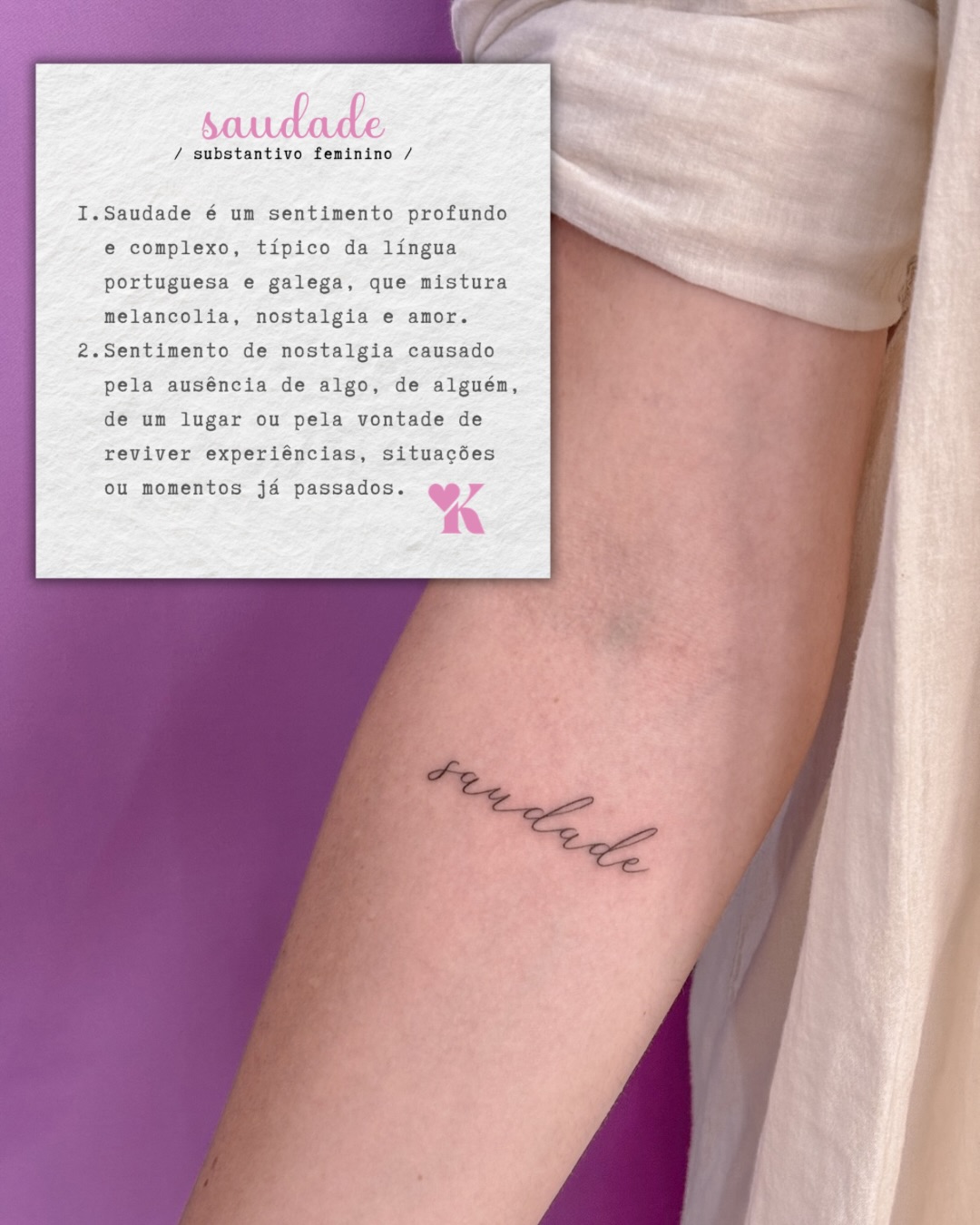 no dia da saudade, uma coleção de saudades bem preciosas 💖 uma das palavras mais pedidas para tatuar, tanto por portugueses e brasileiros quanto por turistas estrangeiros