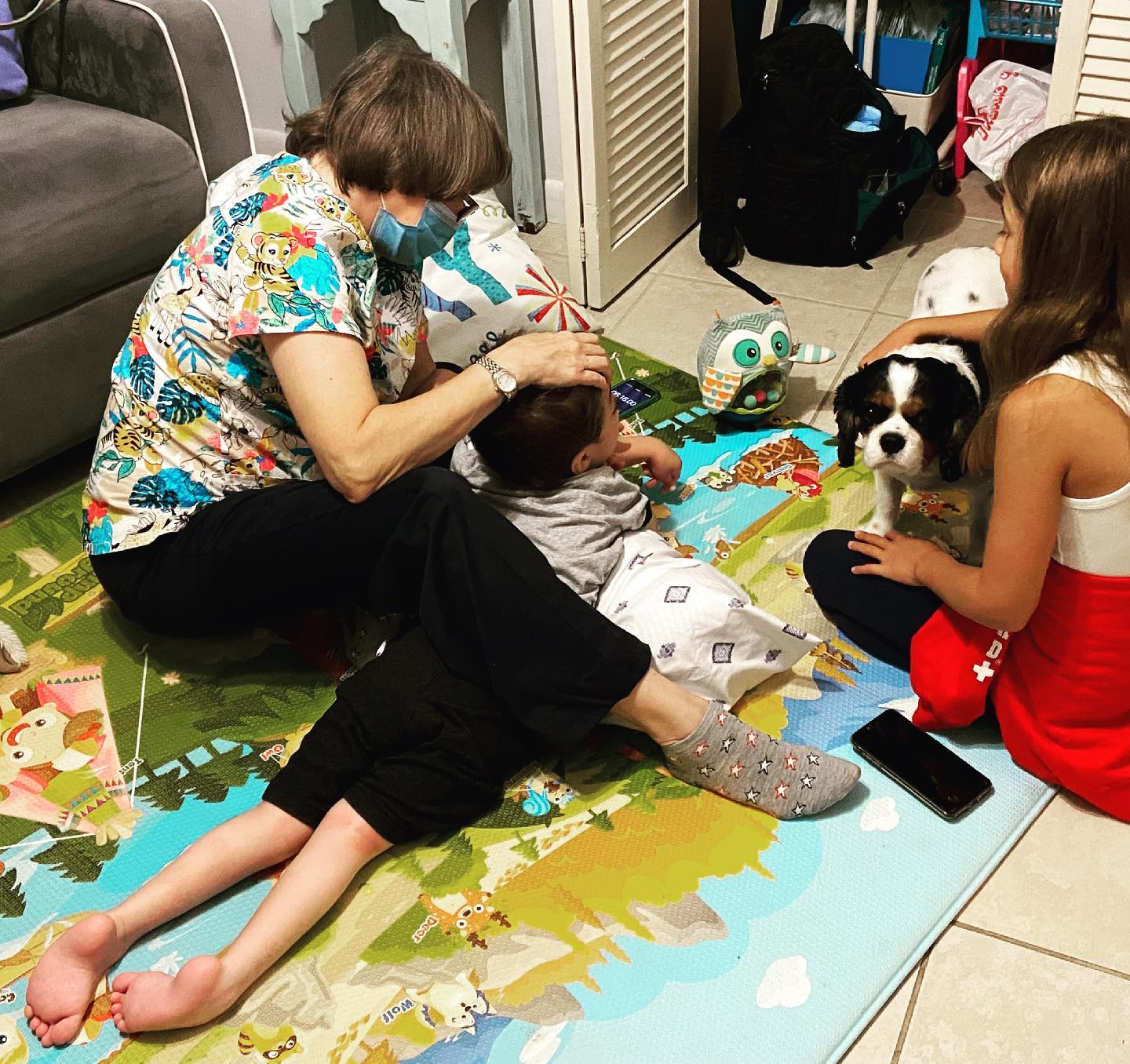 All hands on deck at todayโs therapy session. Ethan continues to improve tolerating certain positions and stretches which is difficult with MSD. #strengthan #curemsd #hopestrengthans #care4rare