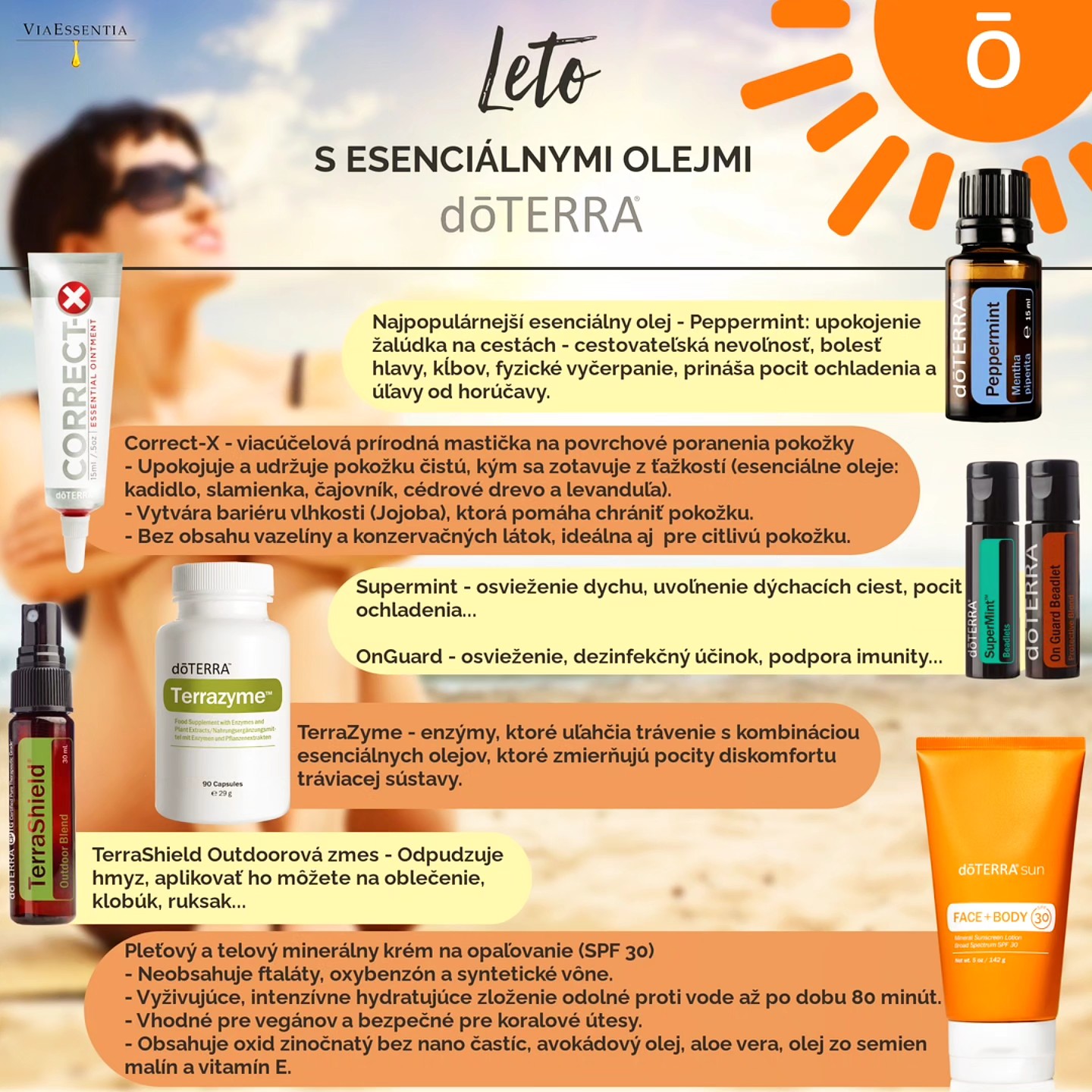 🧳🏖🌄 Top produkty na leto, ktoré Vás nenechajú v štichu👌.
🛒 Nákupný košík, ktorý si môžete upraviť podľa potrieb (zmeniť množstvo, odobrať alebo naopak pridať produkt) je pre Vás pripravený v profile s názvom LETO.
-----------------------------------------------------------
✅V prípade, že si nákupom týchto produktov - vytvoríte svoj VERNOSTNÝ zákaznícky účet v doTERRA = získate 25% zľavu, ktorá platí aj na nákup produktov, cez ktorý si účet zakladáte 👇
🛒🗒✏️ Rýchly nákup produktov so založením vernostného zákazníckeho účtu je pre Vás pripravený v profile pod názvom LETO s vernosťou.
👆Aj v tomto prípade môžete zmeniť obsah košíka podľa Vašich potrieb.
#esencialneoleje #leto #dovolenka #osviezenie #relax #komfort #nacesty #onguard #supermint #peppermint #terrazyme #doterrasun #nahorach #primori #cestovanie #viaessentia
------------------------------------------------------------
Viac o účinkoch jednotlivých esenciálnych olejov sa dozviete:
https://www.viaessentia.info/ucinky-esencialnych-olejov
Viac o BENEFITOCH členstva sa dozviete:
https://wix.to/BEmi79E?