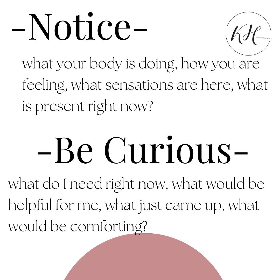 I talk about the value and importance of this at least once a day with clients. It’s just so crucial to building that relationship with ourself, cultivating trust and even just learning how to like ourself.
Notice what your body is saying, doing, feeling. Notice your environment. Notice the glimmers around you. Notice the sensation that is present. Notice the tension/pain/discomfort if that comes up.
And can you be CURIOUS of yourself, your experience. Curious of the moment. Curious what your body is trying to tell you. Circuits why it’s protecting you that way. Curious what it needs from you.
And then can you provide those needs. From a place of love and compassion ☺️