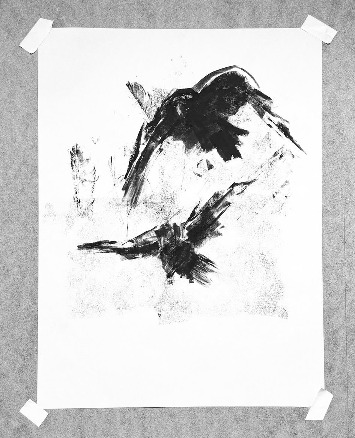 Let’s take flight
A morning media exploration —
water soluble oil paint, brayer, pan pastels
#crowdrawing #crowportrait #drawingsmatter